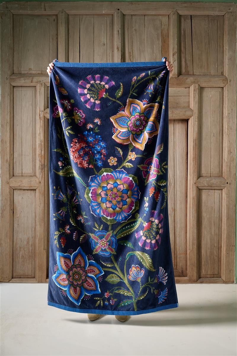 PiP Studio Handtücher Viva la Vida dunkelblau Badetuch 100x180cm (1 Stück), 100% Baumwolle (329676)