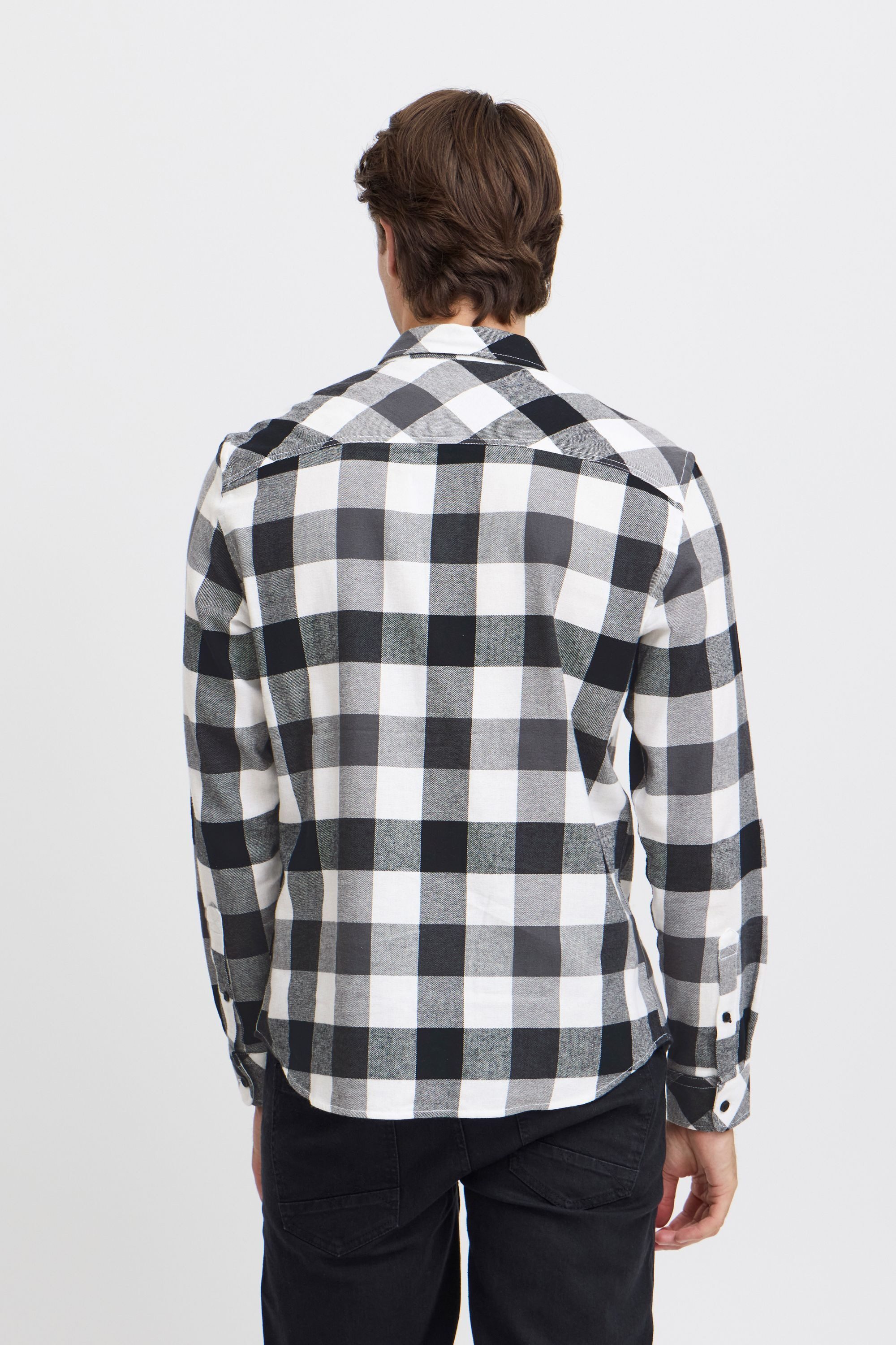 Blend Langarmhemd BHShirt Stilvolles kariertes Langarmhemd mit Brusttasche