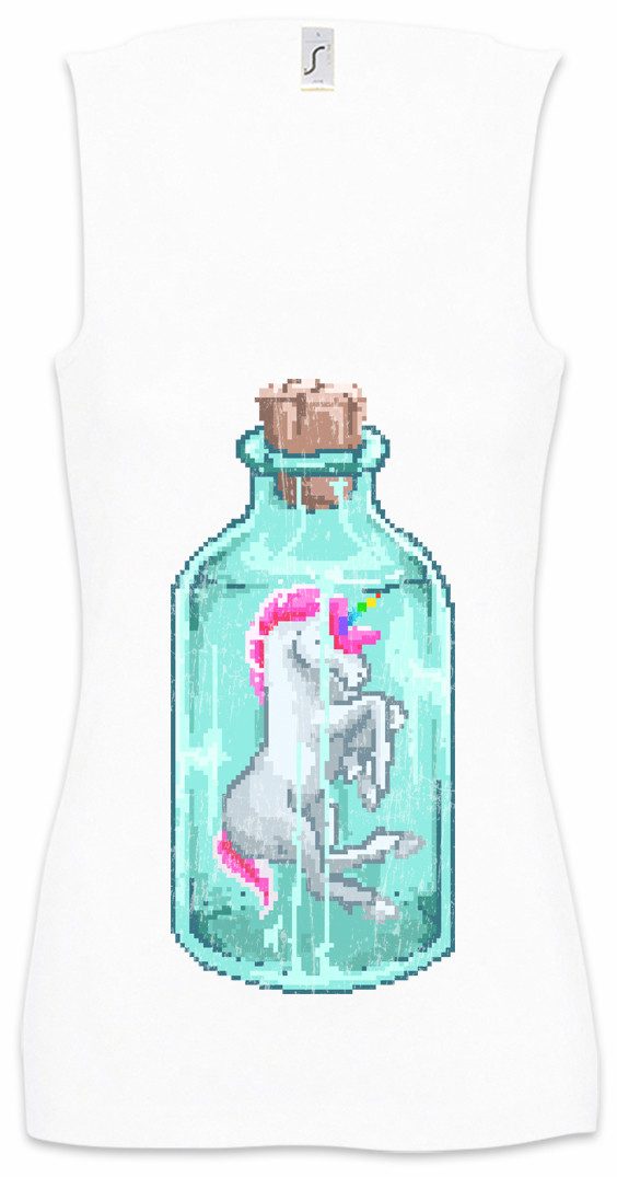 Urban Backwoods Tanktop Unicorn Flask Ärmelloses Damen T-Shirt Einhorn Unicorn Pixel Gaming Games Pixel Retro