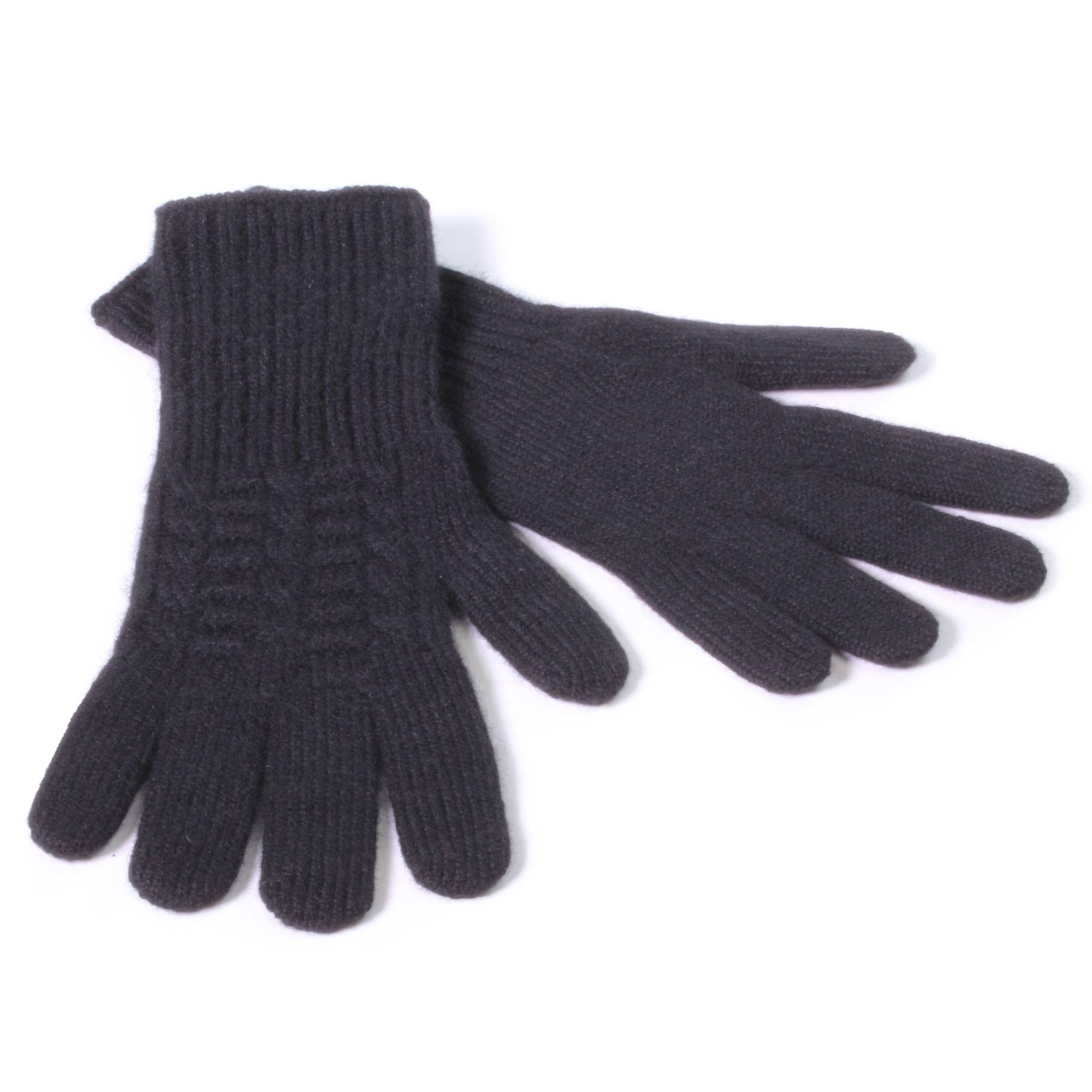 Tumelo Strickhandschuhe Handschuhe 100% Kaschmir DamenSchwarz | Strickhandschuhe