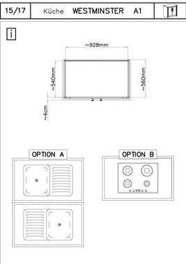 Kochstation Unterschrank KS-Westminster im romantischen Landhausstil, Breite 100 cm, exclusiv by Otto