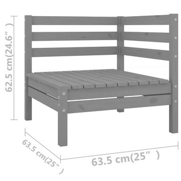 vidaXL Gartenlounge-Set 11-tlg. Garten-Lounge-Set Grau Massivholz Kiefer, (1-tlg)