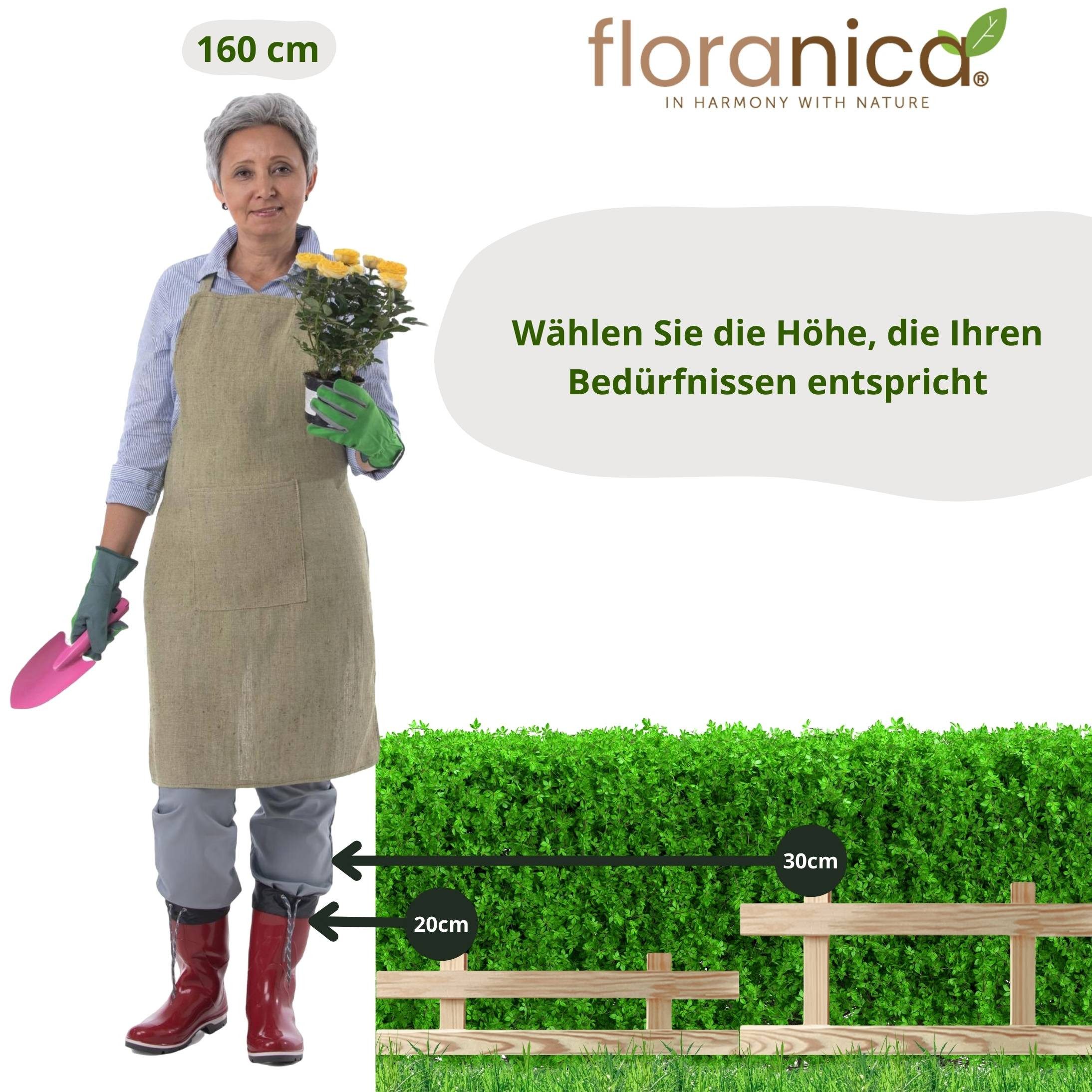 Floranica Zierzaun Kleiner Gartenzaun Mini Steckzaun Zierzaun, (30 x 50 cm, 4-St., Unbehandelt), Vorgartenzaun Hofzaun Terrassenzaun Landschaftszaun