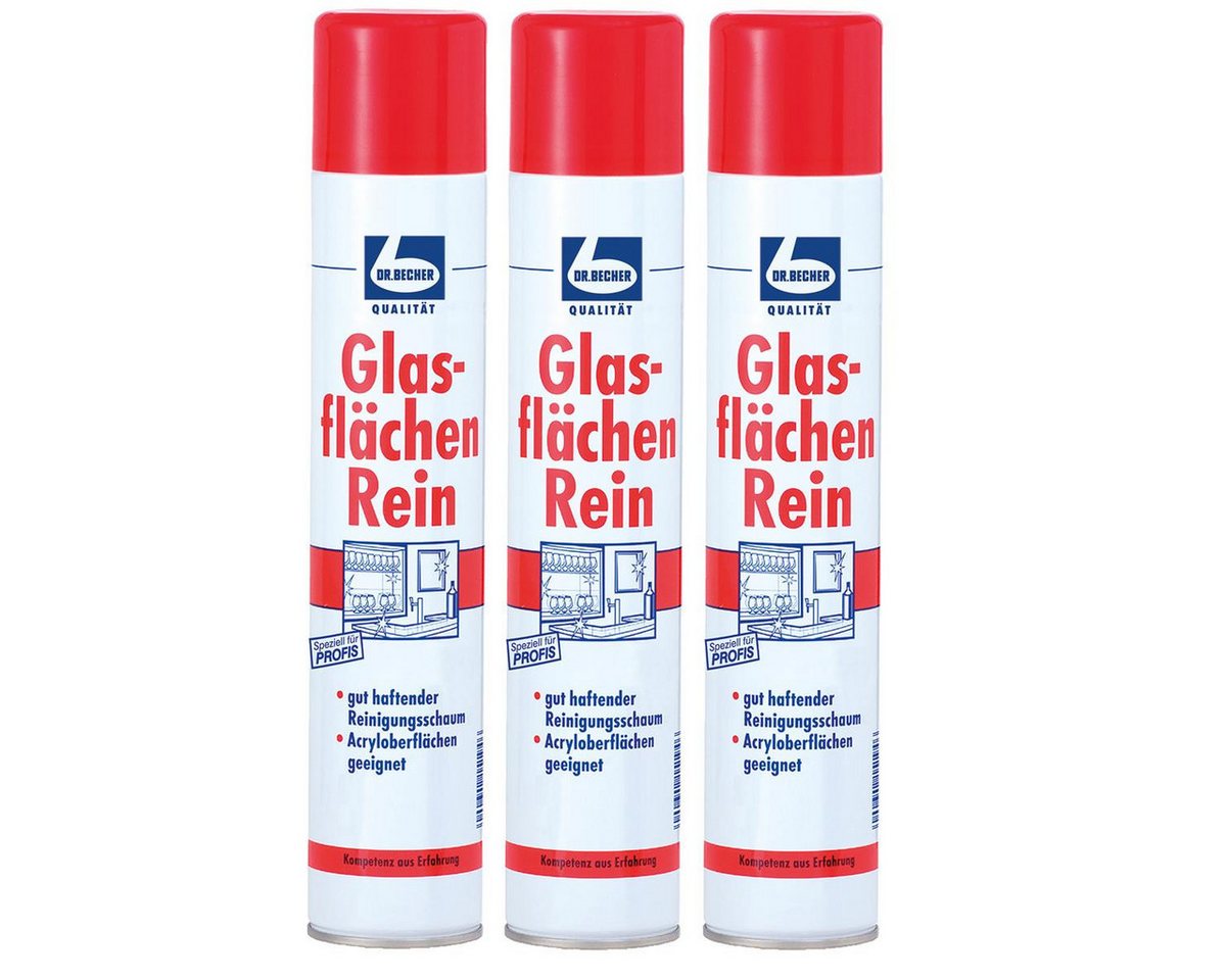 Dr. Becher Dr. Becher Glasflächen Reiniger 500ml Fensterreiniger (3er Pack) Glasreiniger