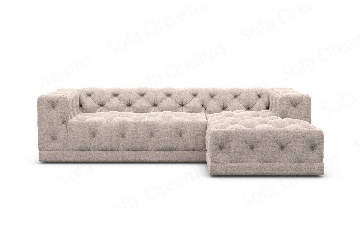 Sofa Dreams Ecksofa Strukturstoff Stoff Polster Sofa Palma L Form kurz Stoffsofa