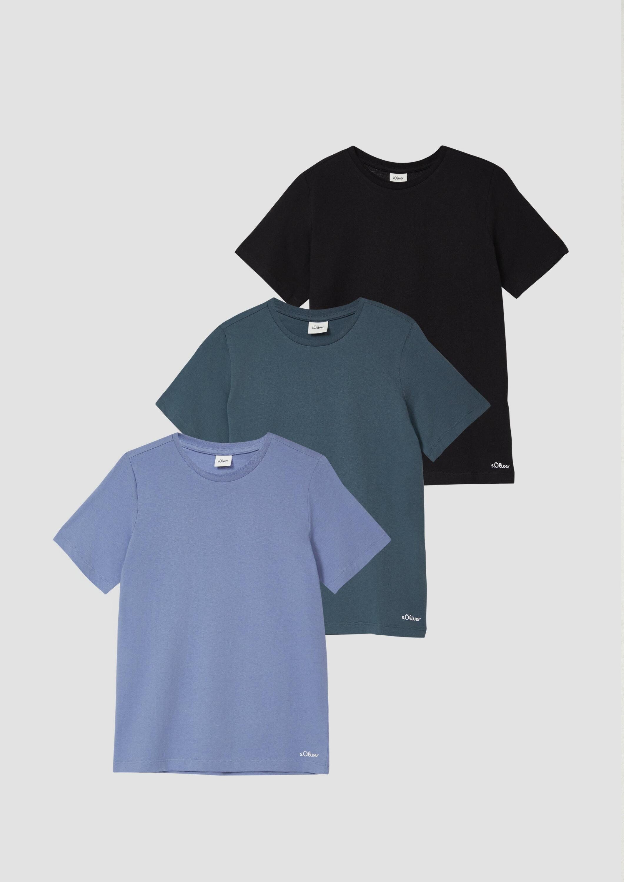 s.Oliver Kurzarmshirt T-Shirt 3er-Pack Unisex T-Shirt