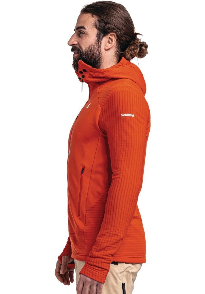 Schöffel Fleecejacke Rotbach Hoody (Kapuze, robust, elastisch) orange Herren