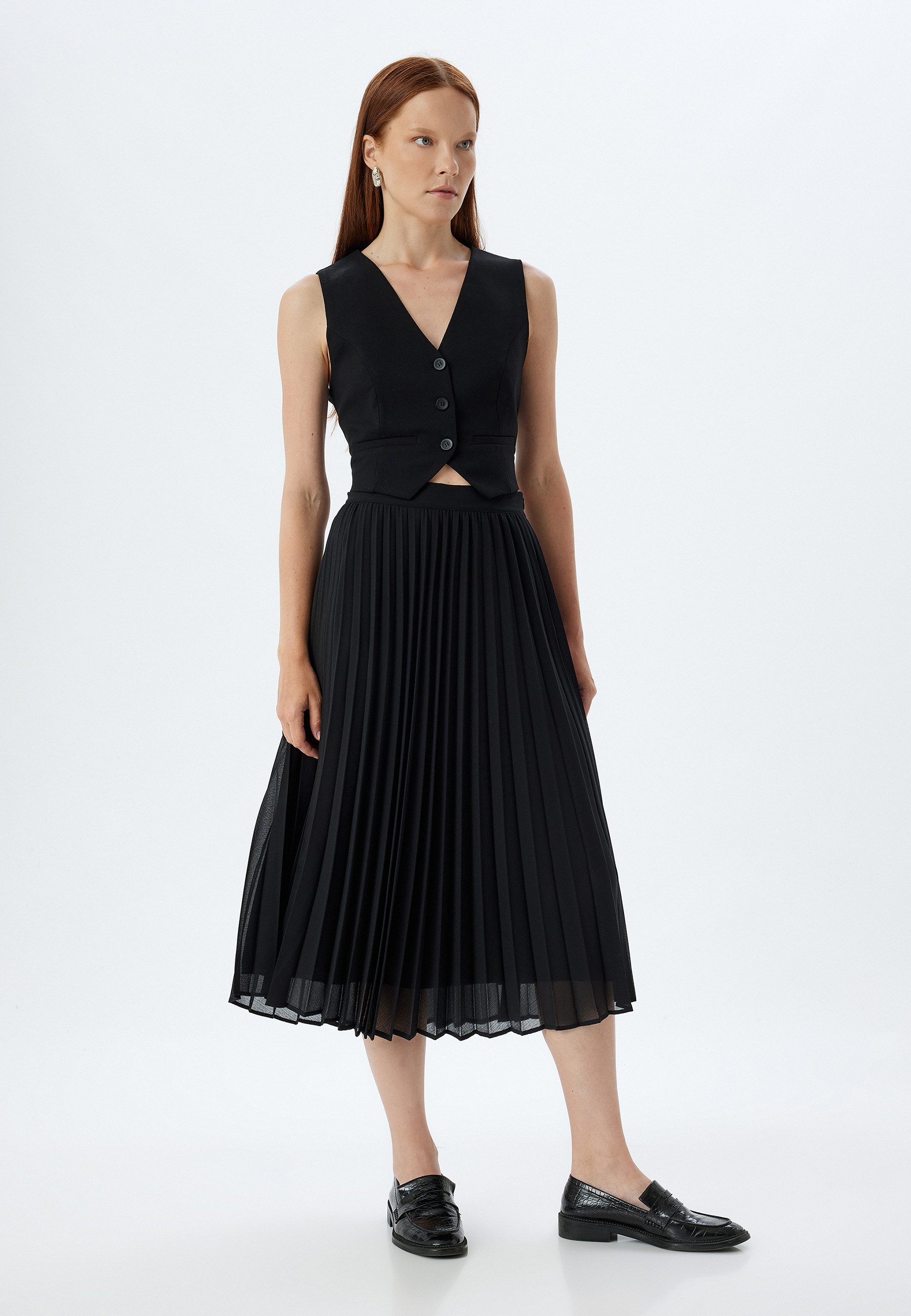 Koton Midirock Midi Länge Schmales Plissee günstig online kaufen