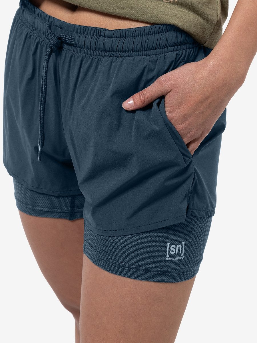 SUPER.NATURAL Shorts für Damen, Merino DOUBLE LAYER atmungsaktiv, sportlich