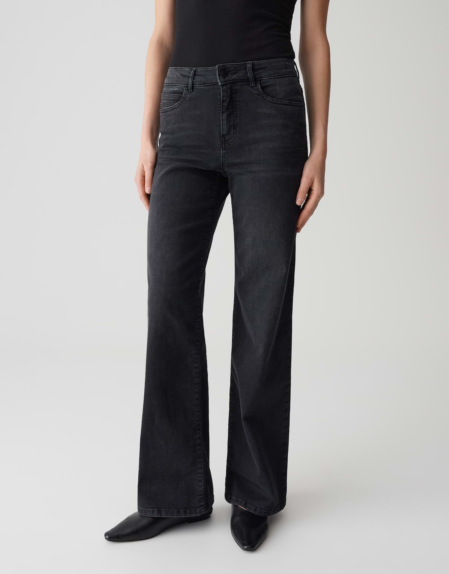OPUS PANTS Weite Jeans MELLY MODERN mit Powerstretch Mid Rise Long, BCI Cot günstig online kaufen