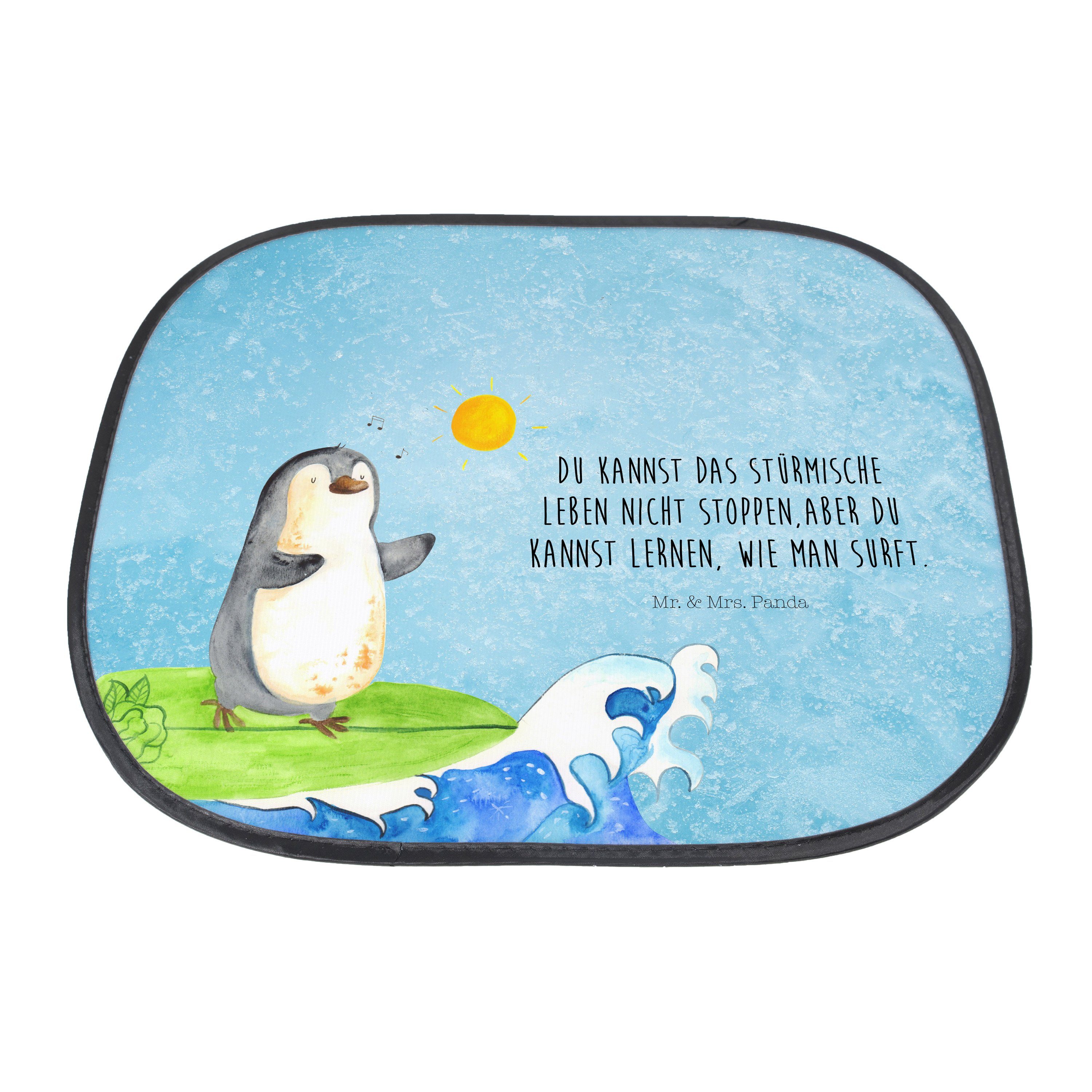 Geschenk, Eisblau Sonnenblende, Wellen, Panda, Surfer - - Mrs. Seidenmatt Pinguin & Mr. Pinguine, Sonnenschutz