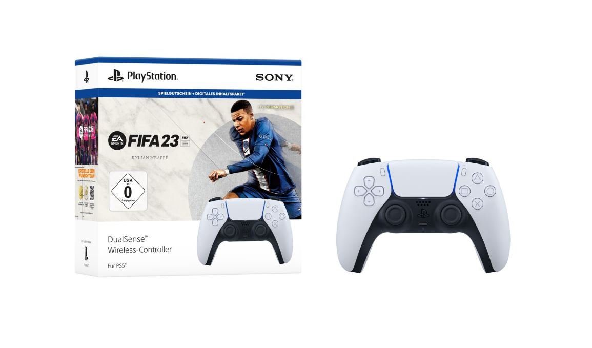 23 Sony Wireless Controller Bundle FIFA 5 Controller 5-Controller PlayStation + Original DualSense Playstation Spiel Weiß