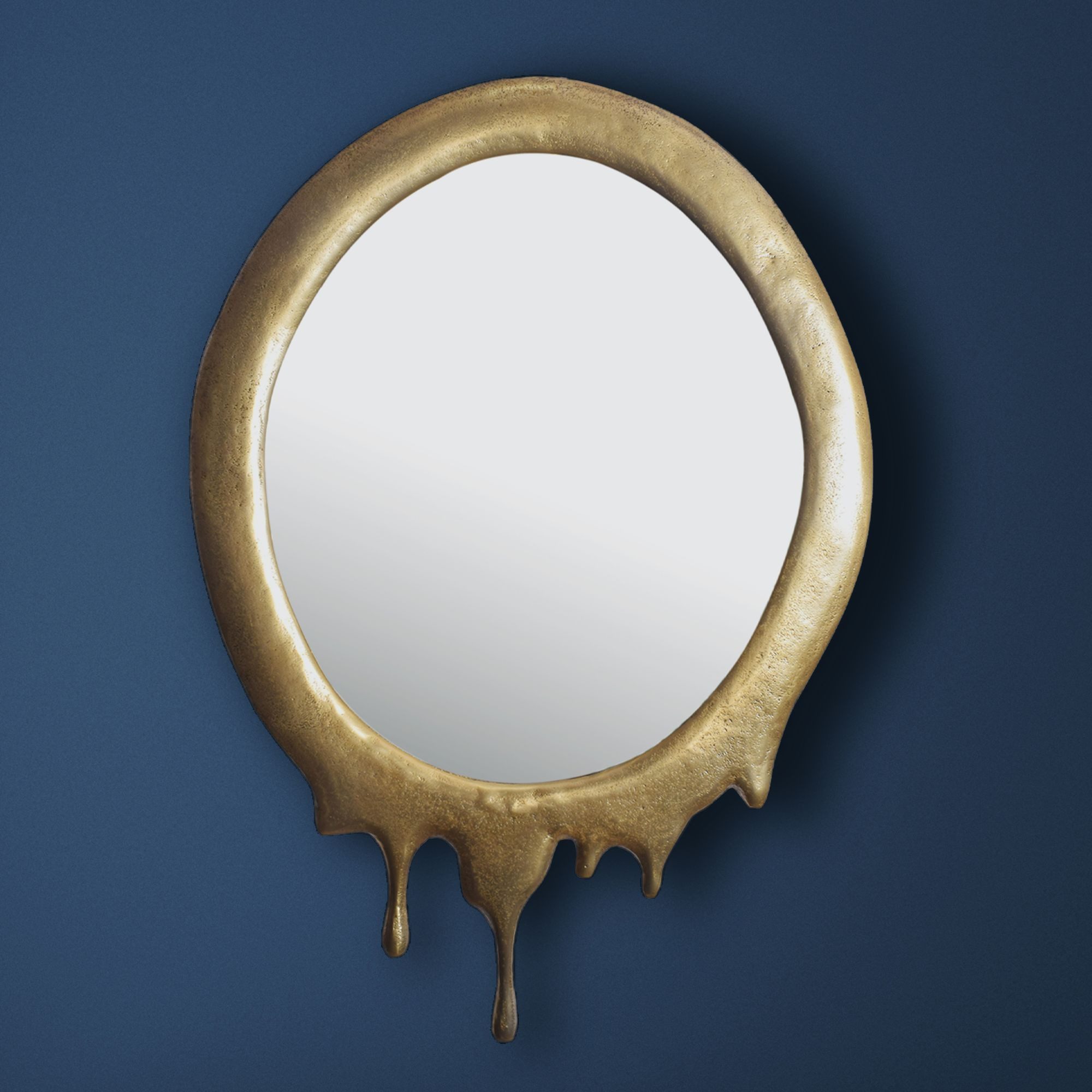 FINEBUY Wandspiegel (Dekospiegel Wand Oval, Gold günstig online kaufen