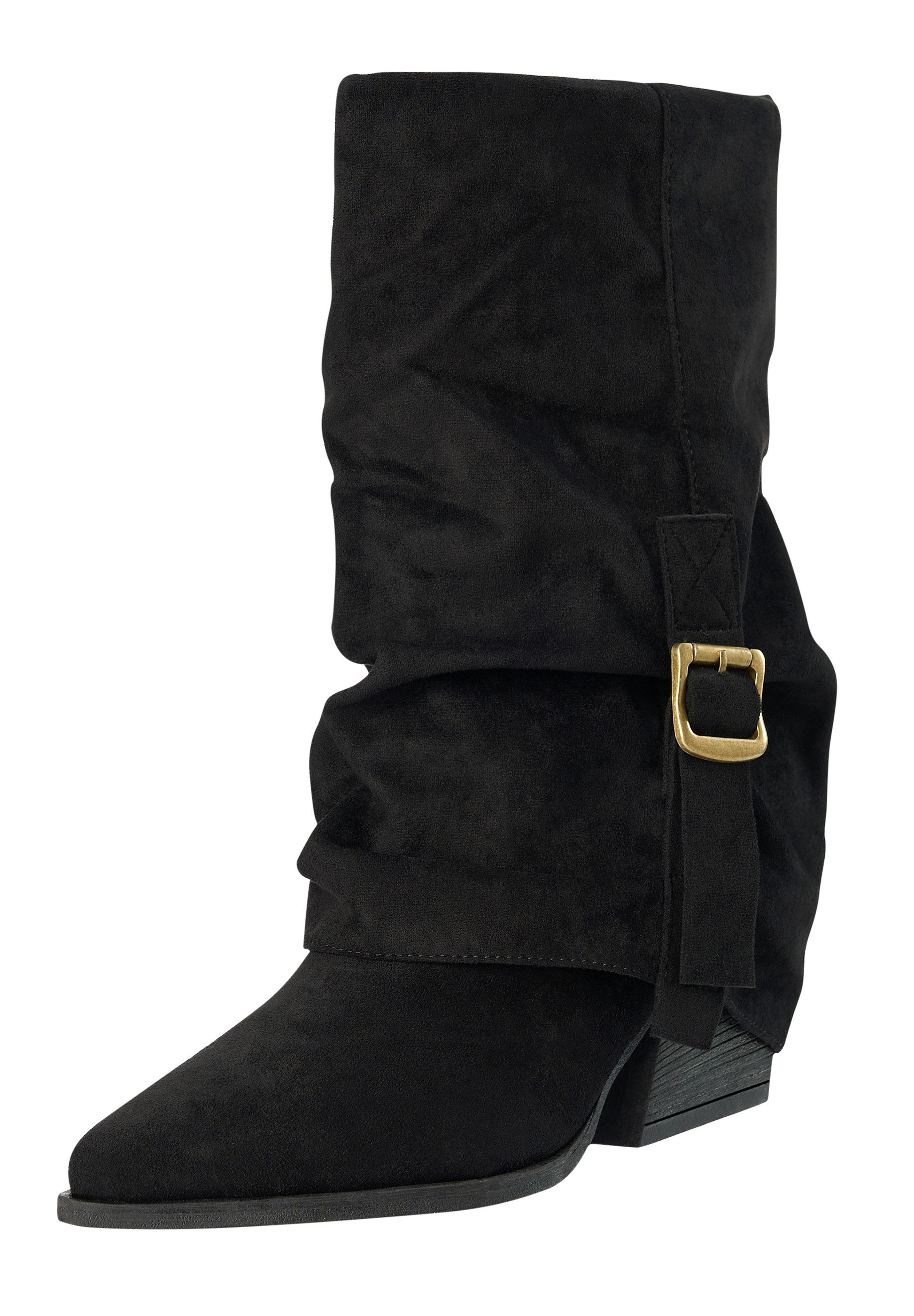 Day Vine Damen Cowboy Boots in Wildlederoptik – Westernstil mit Schnallen Stiefel
