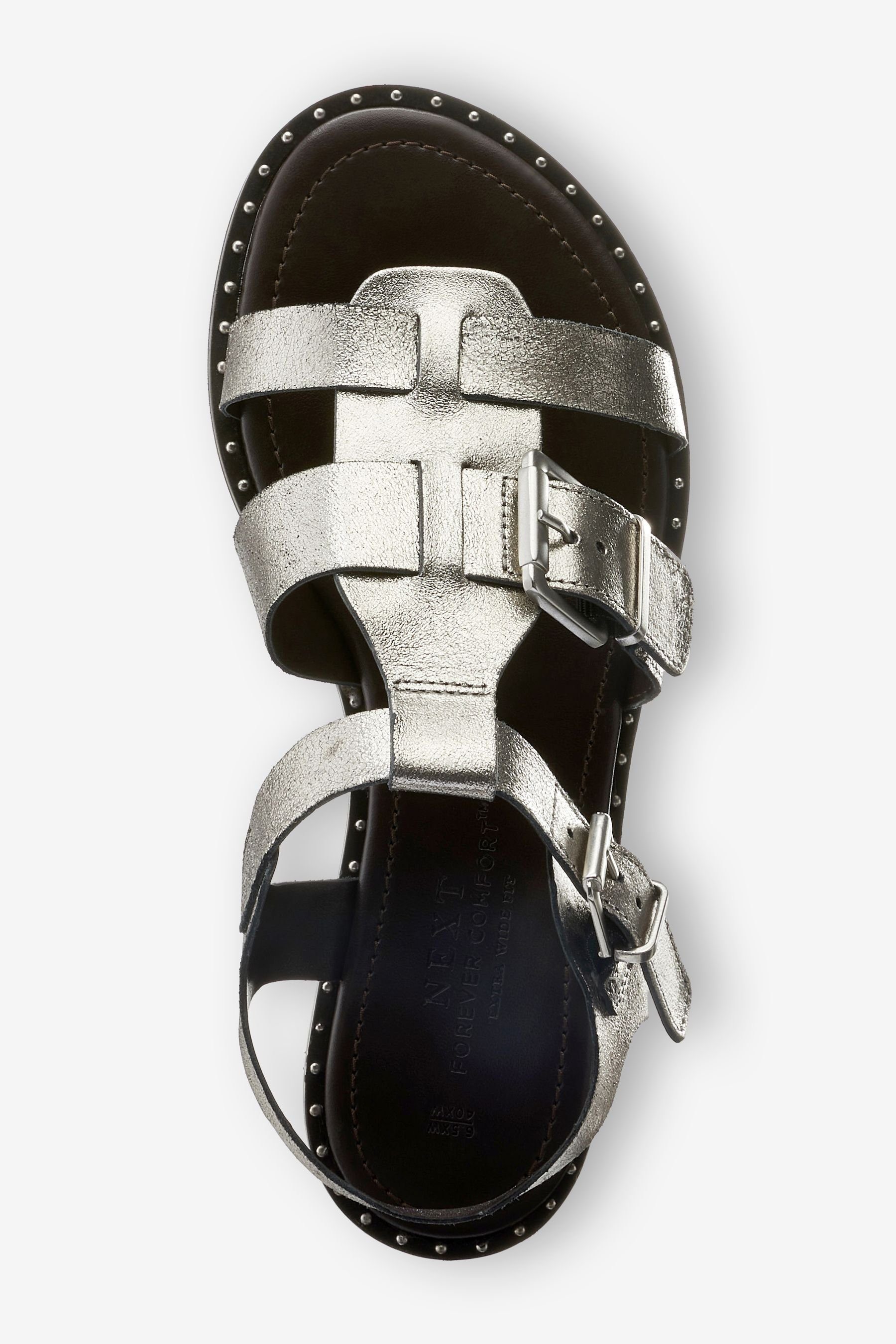 Next Forever Comfort Römersandalen aus Nieten mit Sandale (1-tlg) Leder Silver