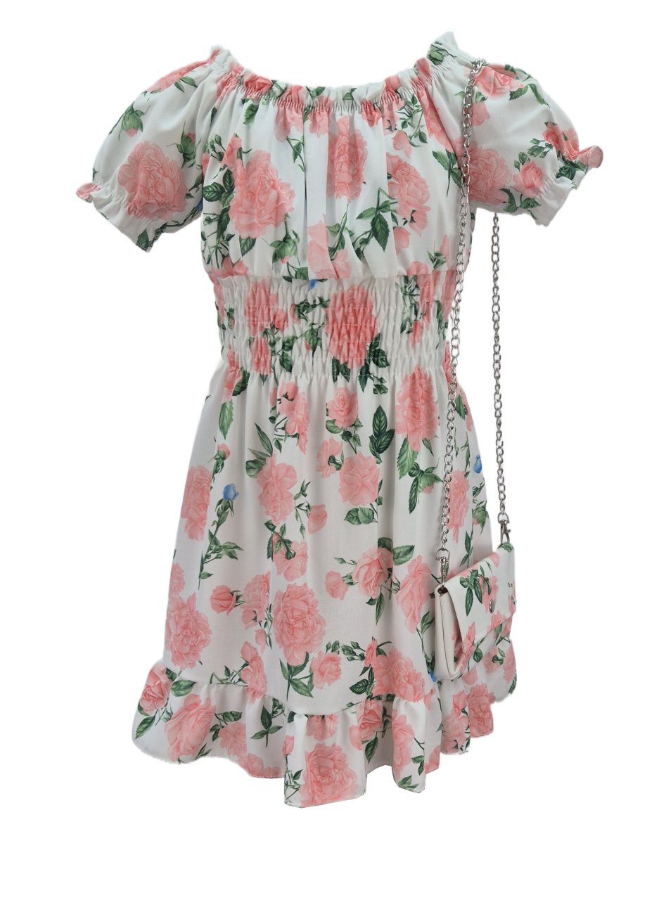 Sommerkleid Kleid Sommerkleid mit Tasche, K9571e