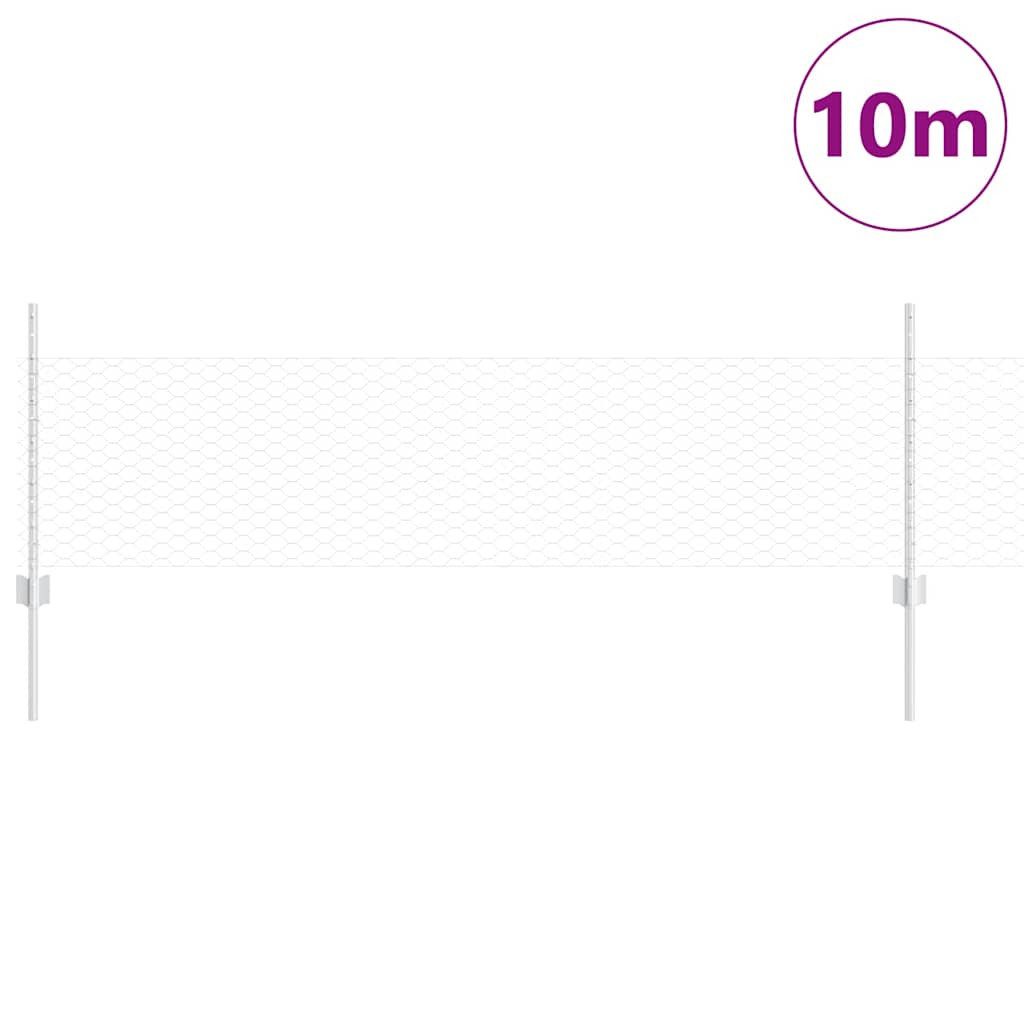 vidaXL Gartenzaun Zaun mit Pfosten Silber günstig online kaufen