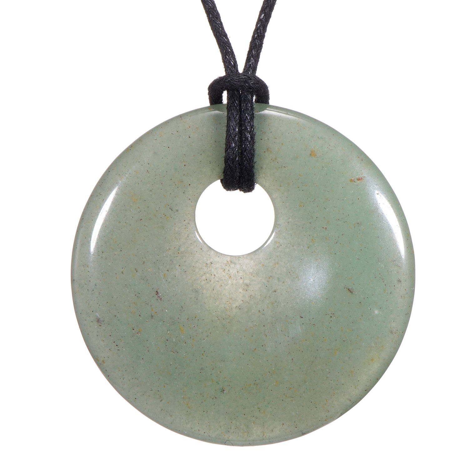 Morella Kette mit Anhänger Halskette 80 cm Donut Steinscheibe Anhänger (1-tlg), Damenkette mit Edelstein, Chakra, im Samtbeutel