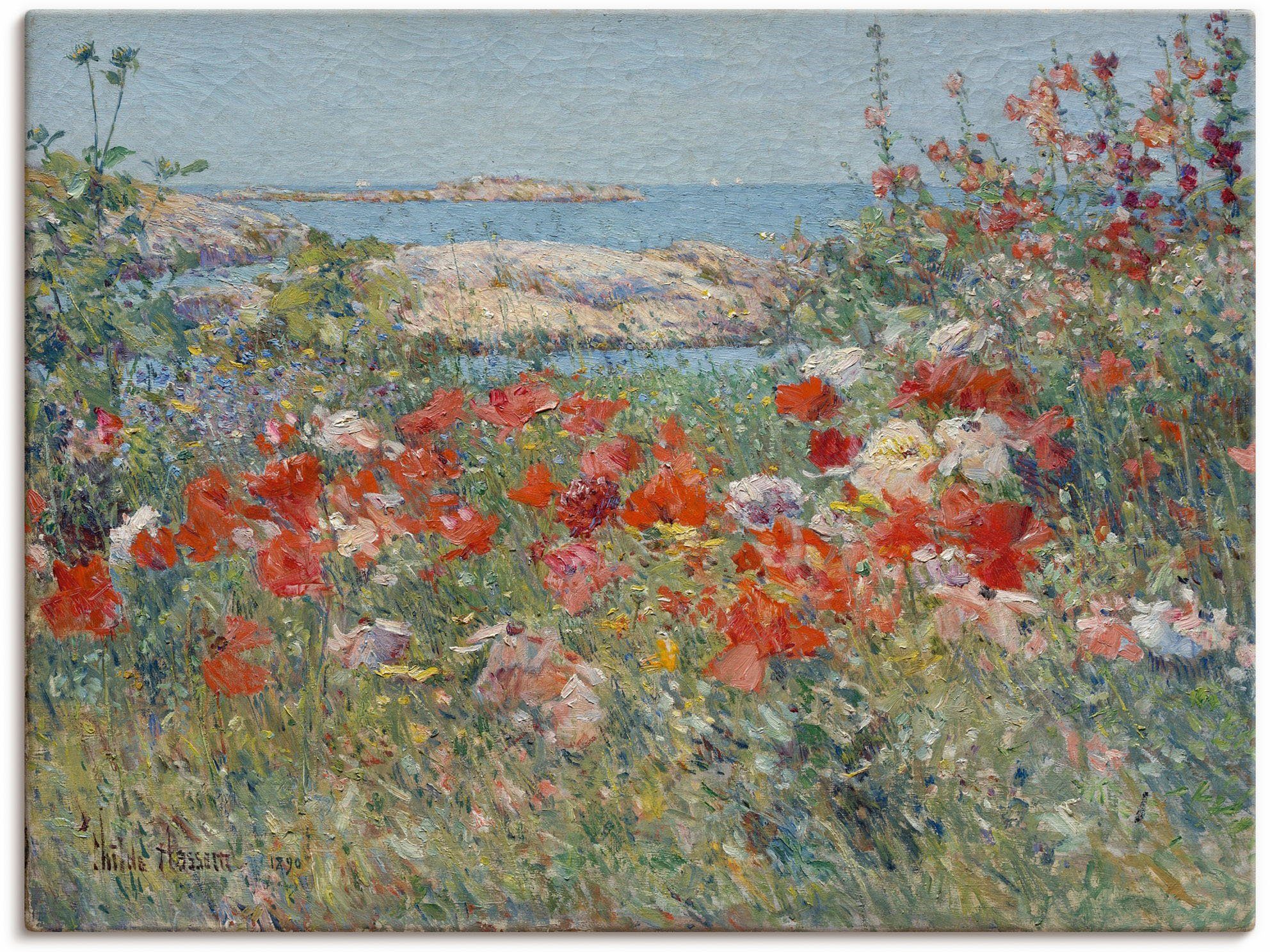Artland Wandbild Celia Thaxters Garten 1890., Blumenwiese (1 St), als Leinwandbild, Плакат, Wandaufkleber in verschied. Größen