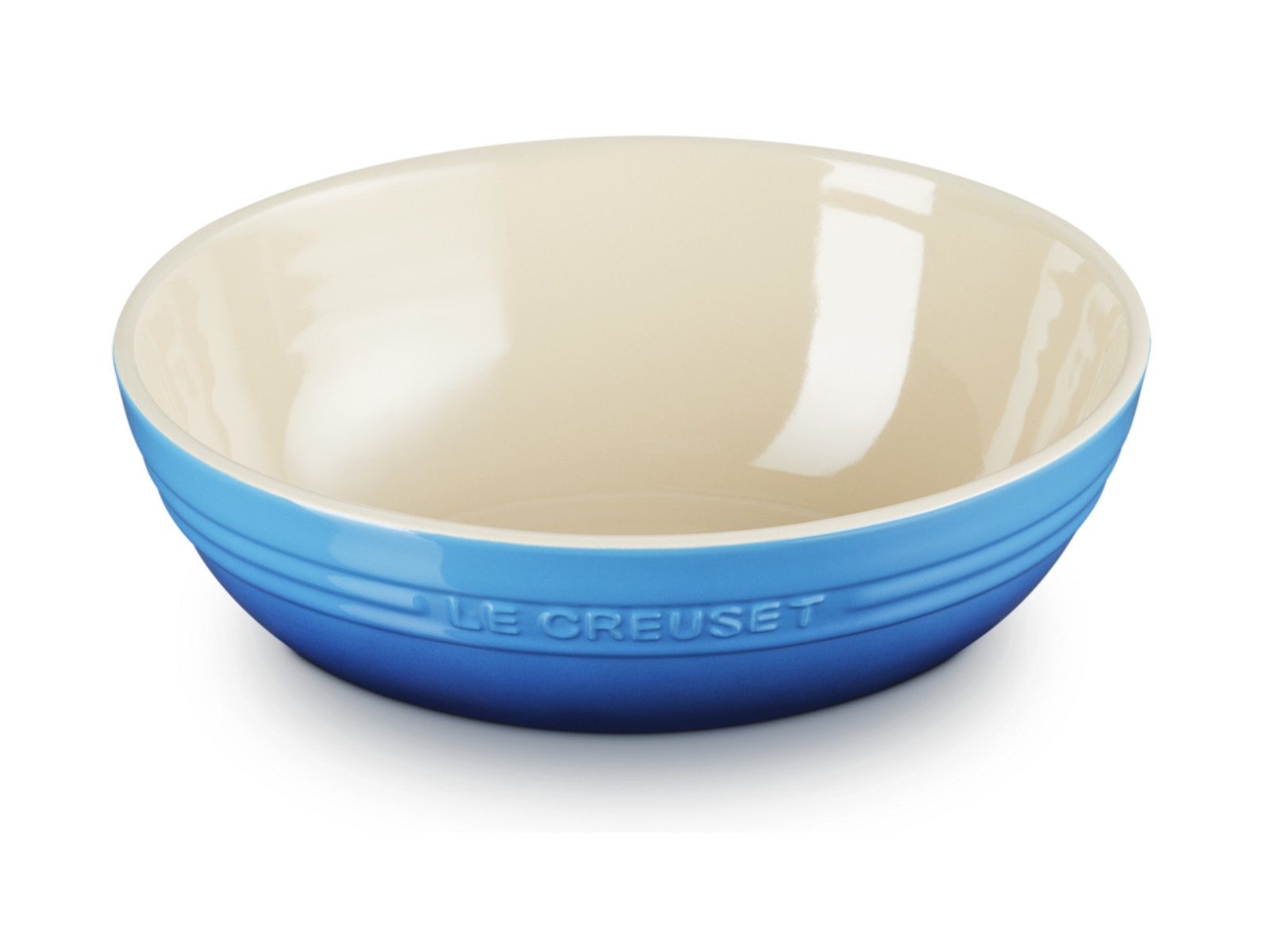 LE CREUSET Servierschale Servierschale rund azure 3,2l, Steinzeug, (Servierschalen)