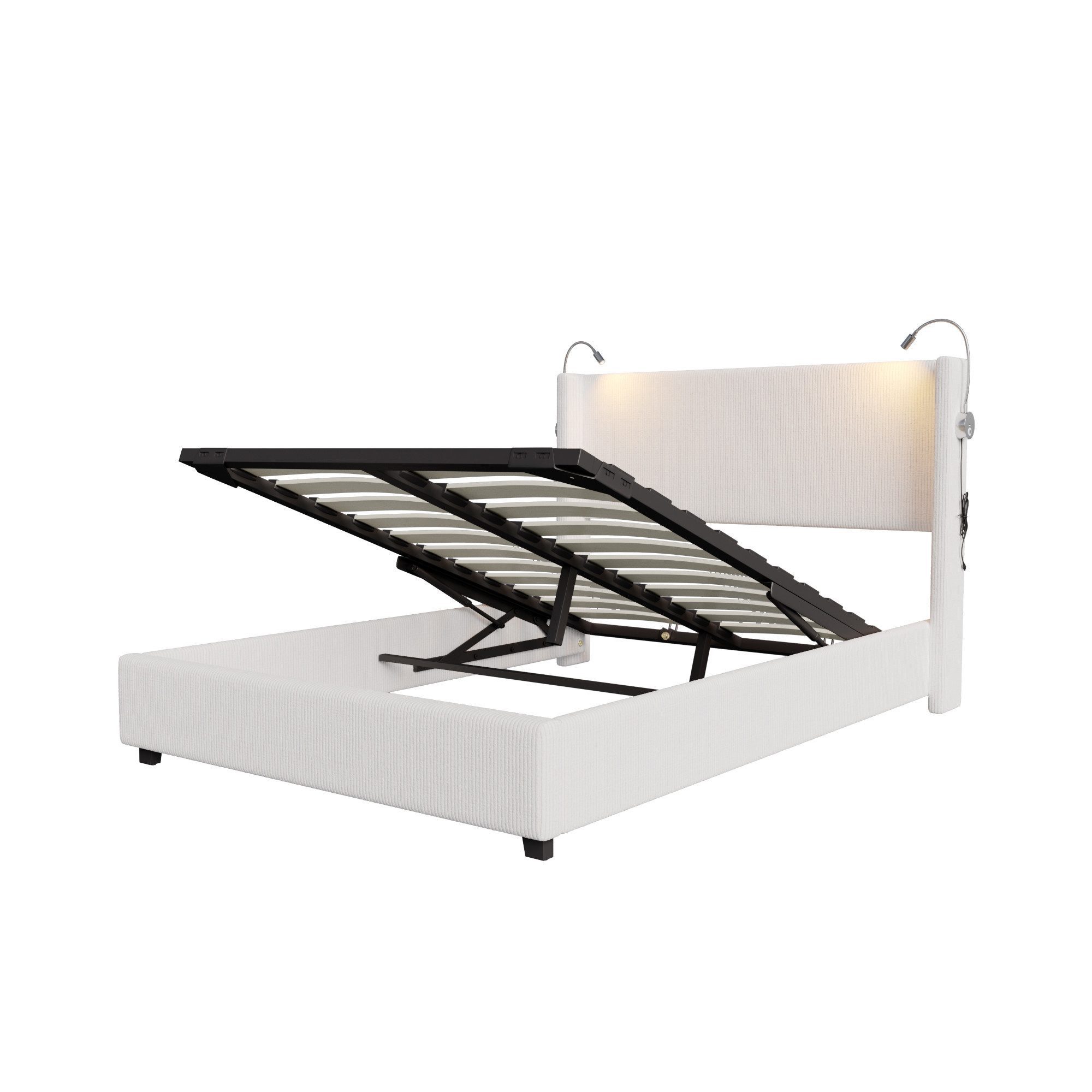 FUROKOY Polsterbett 140x200cm, Hydraulisch Doppelbett mit günstig online kaufen