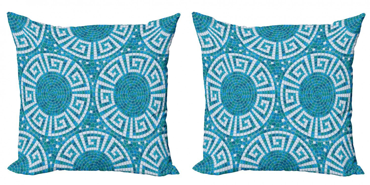 Kissenbezüge Modern Abakuhaus (2 Digitaldruck, Accent Doppelseitiger Greek Wasser Meander-Mosaik-Fliesen Stück)