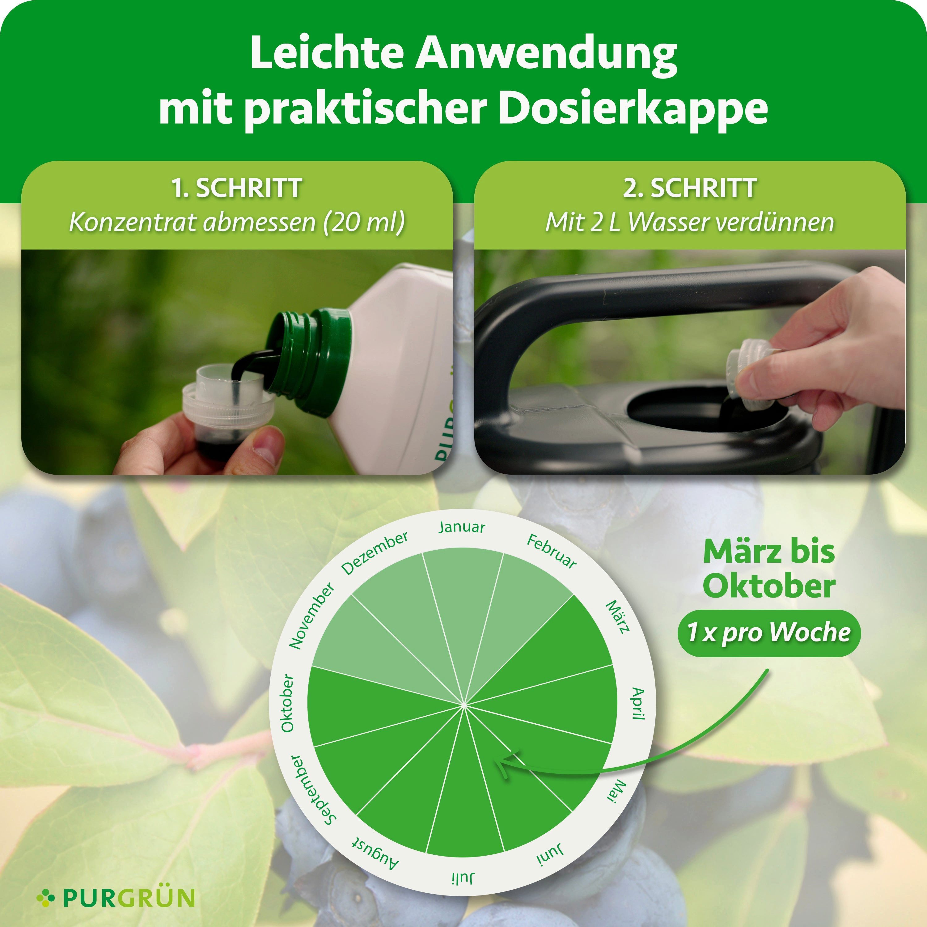 Purgrün Obstdünger Bio Kulturheidelbeeren Dünger, NPK 3+2+6, Bio, Vegan, 1 Liter, Flüssigdünger, 1-St., 1 Liter – Bild 5 von 5
