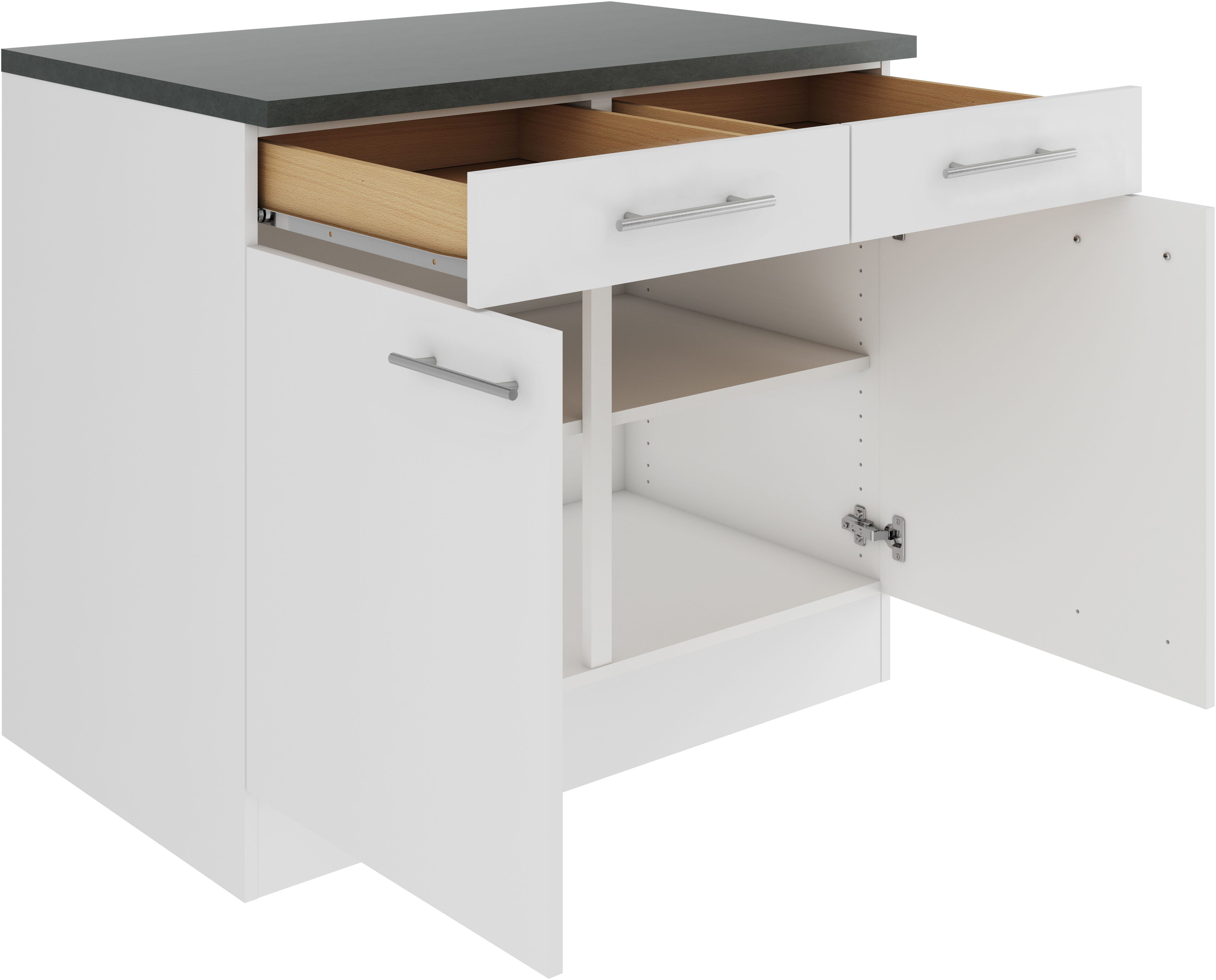 OPTIFIT Unterschrank Bella Breite 100 cm, mit 2 Türen und 2 Schubkästen