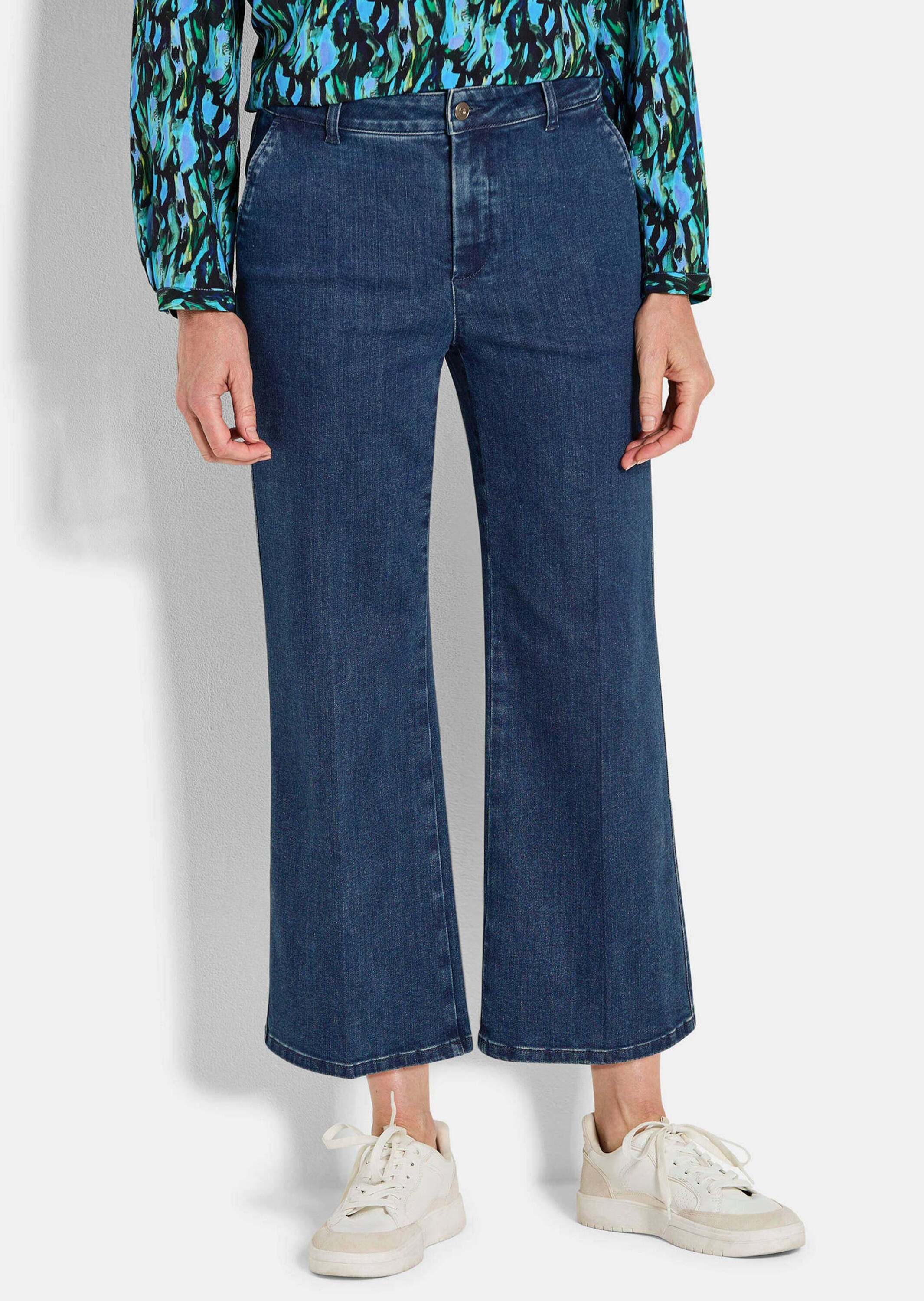 GOLDNER 5-Pocket-Jeans Jeans-Culotte VERA mit Bügelfalten günstig online kaufen