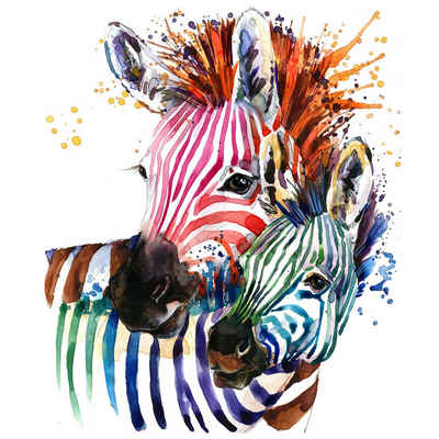 Fasana Papierserviette 20 Servietten Rainbow Zebras 33x33cm, (20 St)