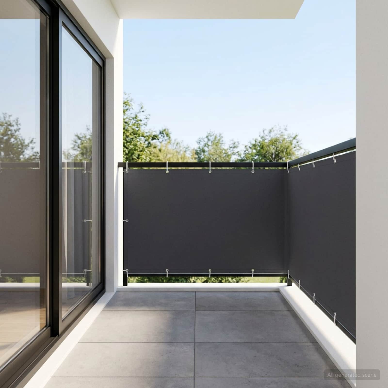 vidaXL Balkonsichtschutz Balkon Sichtschutz 150 x 500 cm Stoff mit PU-Beschichtung (1-St)