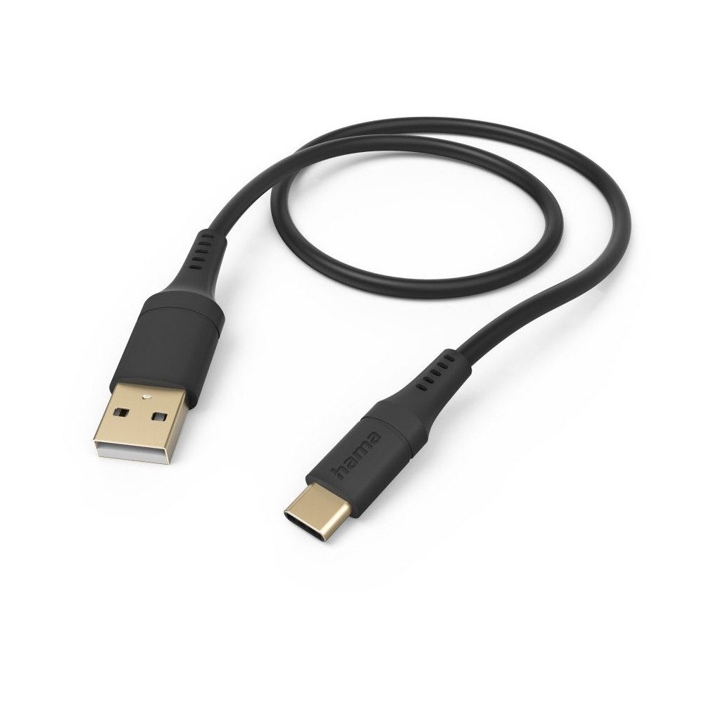 Hama Hama Ladekabel 1,5m USB-A>USB-C schwarz, flexibles Ladegerät. USB-Kabel, USB-C, USB-C, Biegsame Silikonummantelung