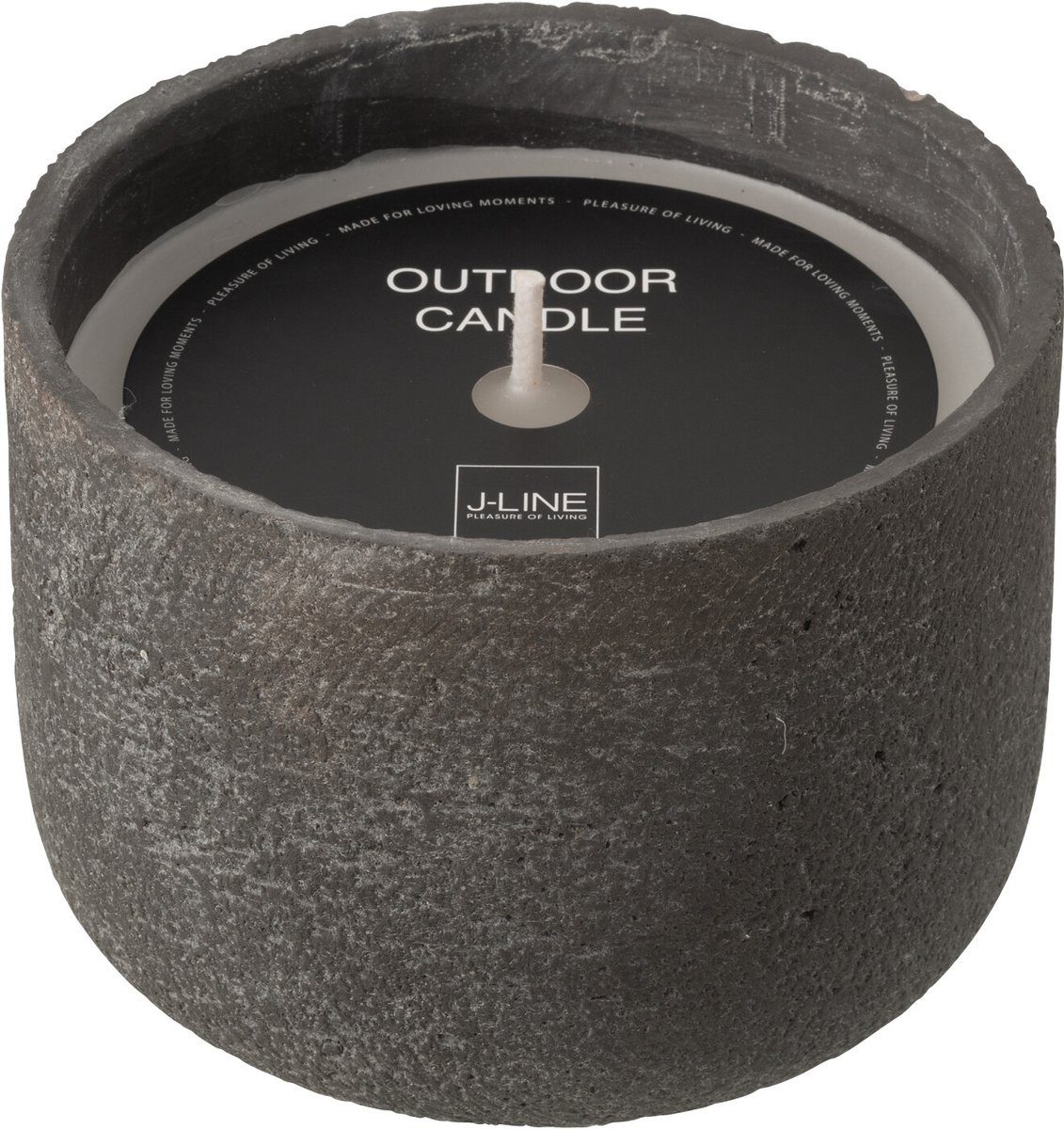 J-line Outdoorkerze Runde Außenkerze dunkelgrau medium 31U (1-tlg)