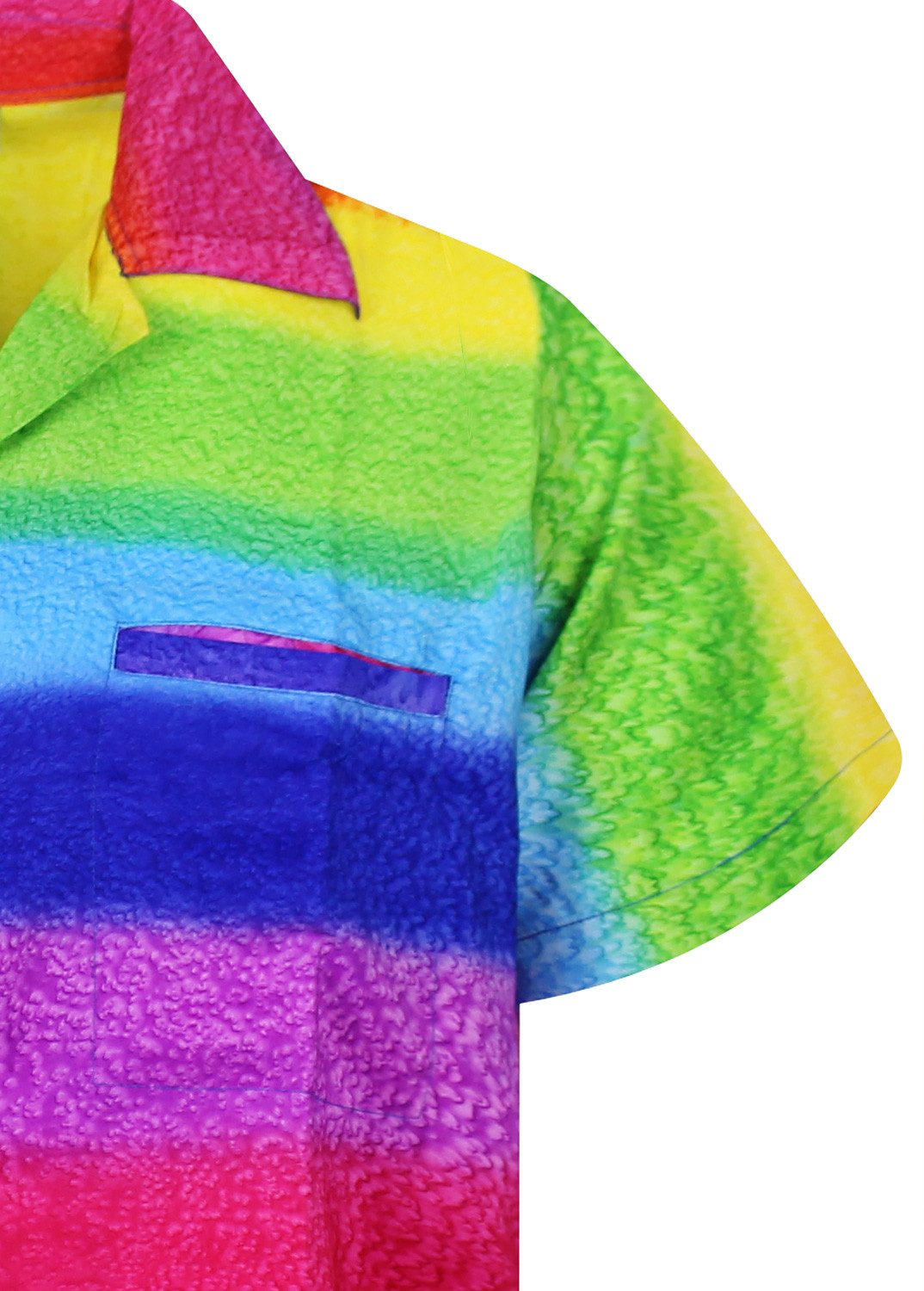 King Kameha Hawaiihemd Rainbow Funky Hawaii-Hemd Kurzarm Front-Tasche Stylish Unisex – Bild 4 von 5