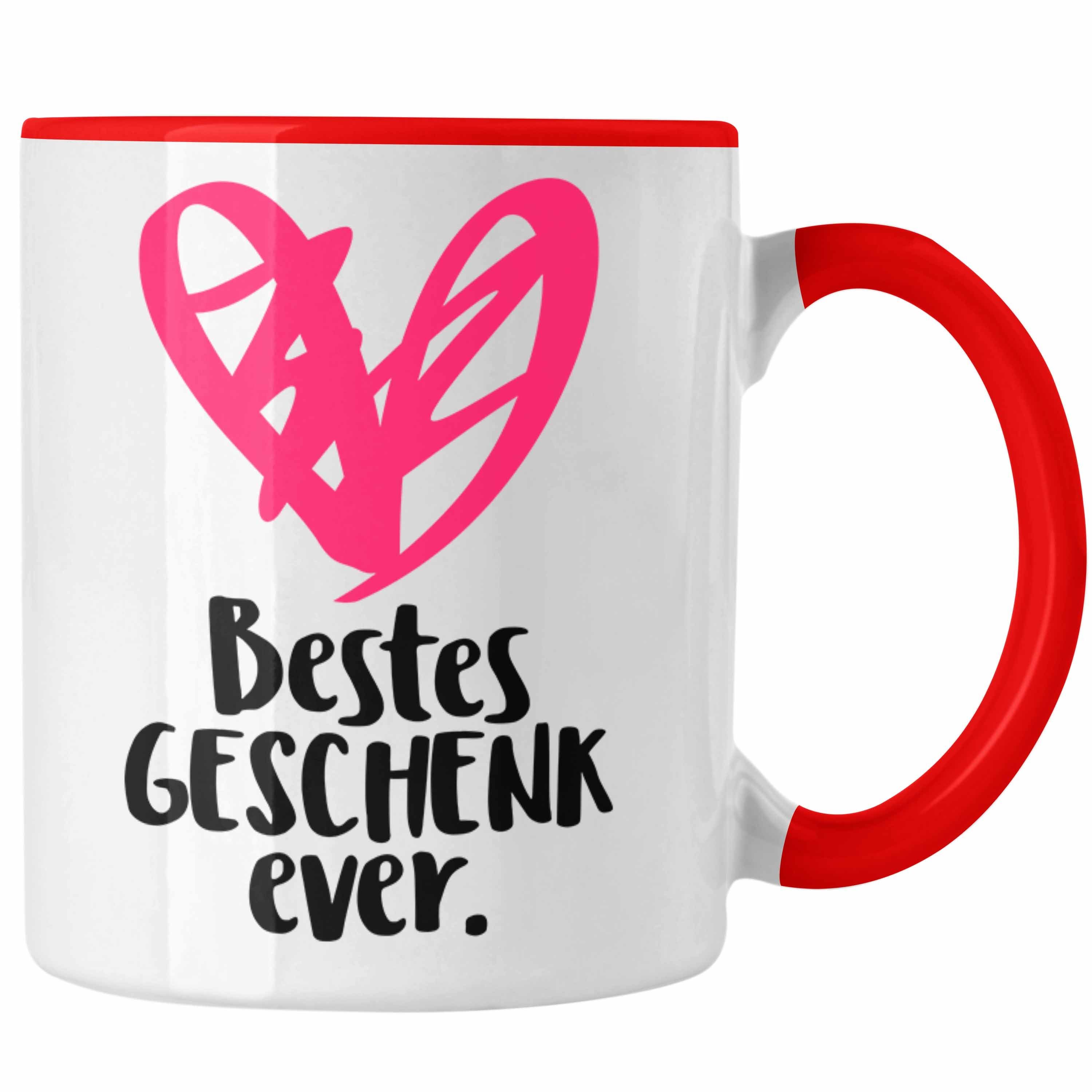 Trendation Tasse Trendation - Lustige Tasse für Frauen mit Spruch Geschenkidee Schwester Mama Tante Kaffeetasse Wichtelgeschenk Rot