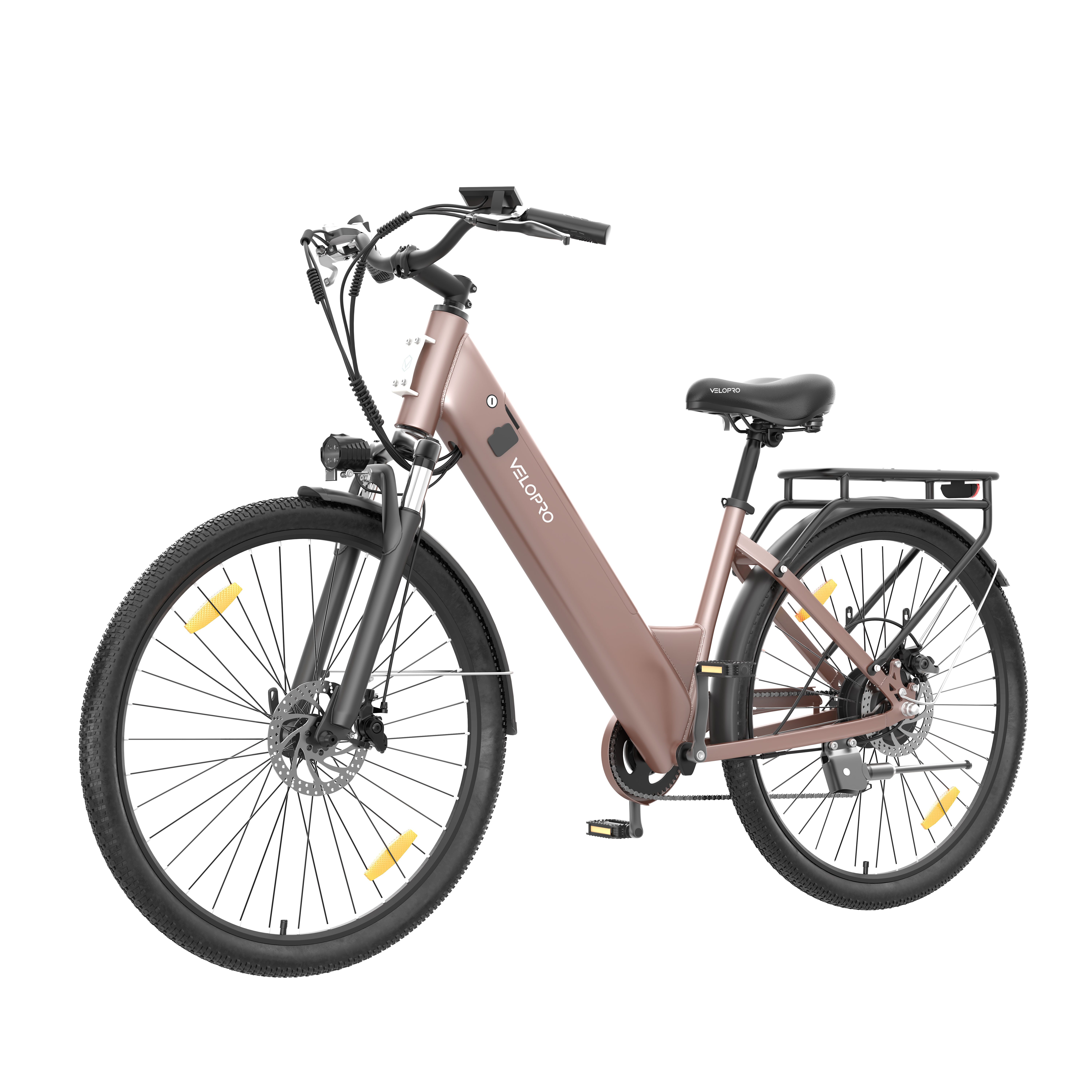 PIXAR E-Bike Cityrad Velopro C1 27,5 Zoll City Elektrofahrrad, 36 V 13 Ah Akku, 7-Gang, 7 Gang, Heckmotor, 468 Wh, Multifunktions-LCD; 250W Heckmotor; Gepäckträger
