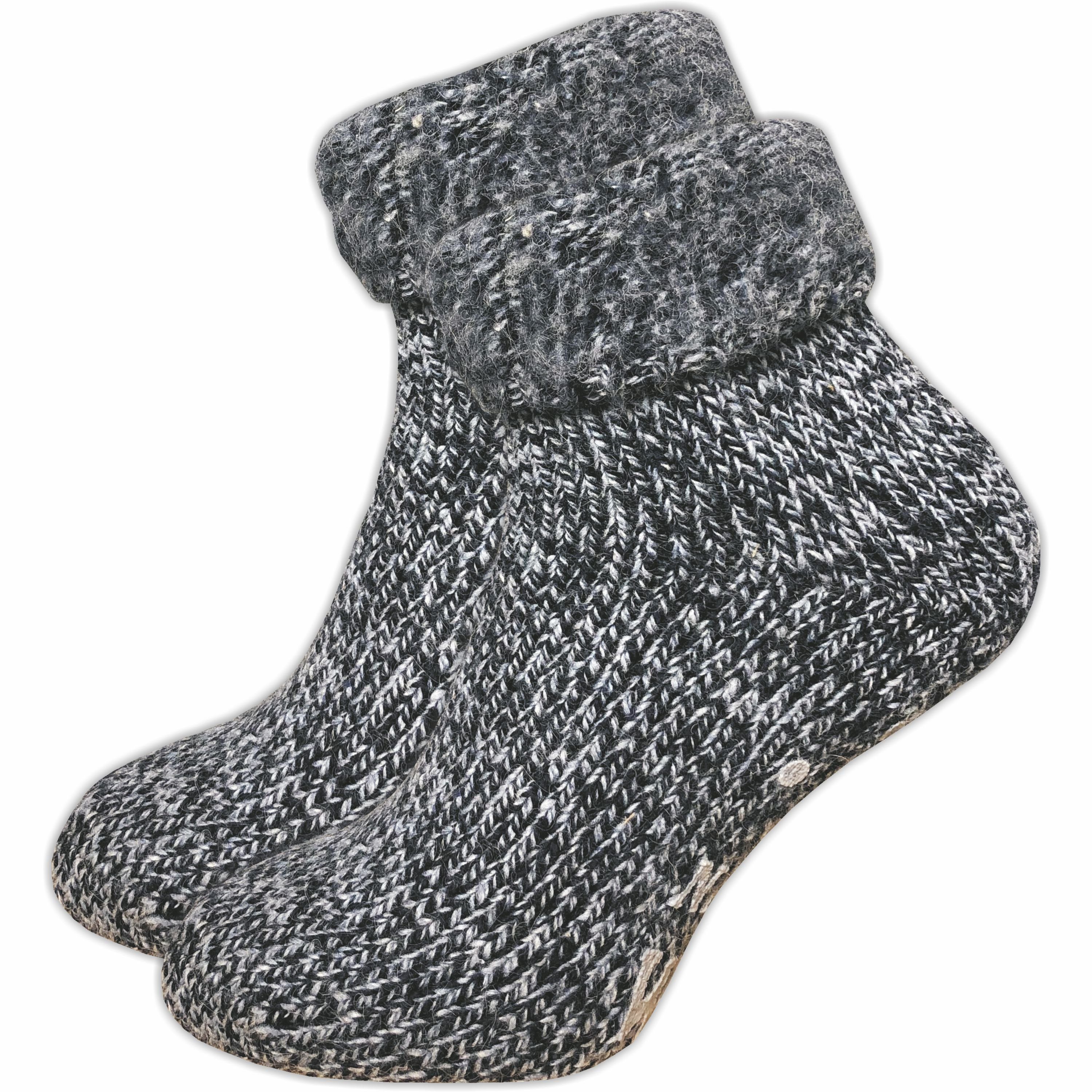 GAWILO ABS-Socken für Damen - Rutschfeste Hausschuhsocken - extra weich & mit Noppen (1 Paar) kuschelige & warme Wolle hilft gegen kalte Füße blau