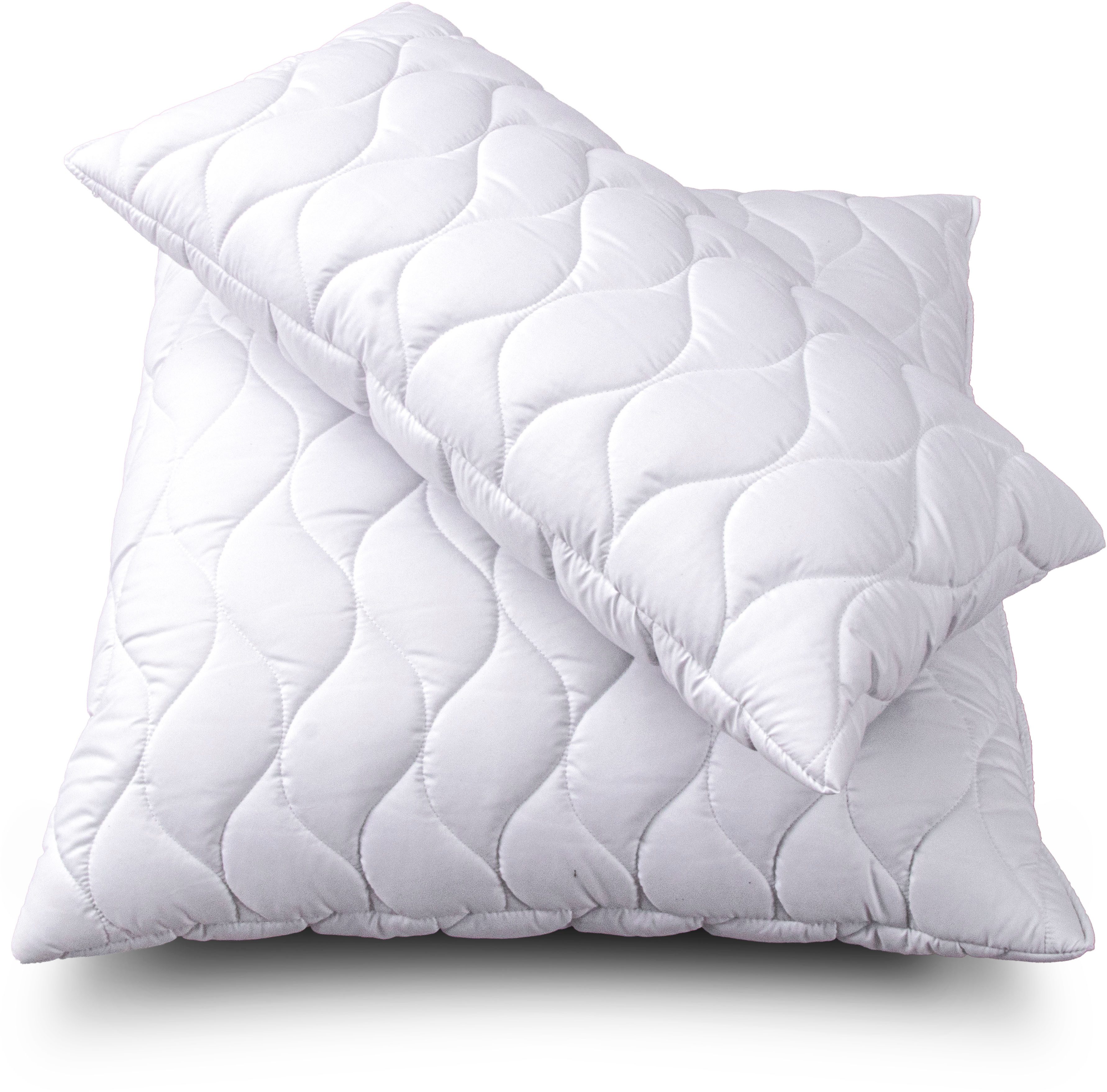 John Cotton Microfaserkissen 2für1, Kopfkissen, ein Kissen gratis, 40x80 cm, 80x80cm, Füllung: 100% Polyester, Bezug: Microfaser, Seitenschläfer, Bauchschläfer, Rückenschläfer, Spar-Set, ergonomisch, strapazierfähig, hochwertig, Kissen im Spar-Set