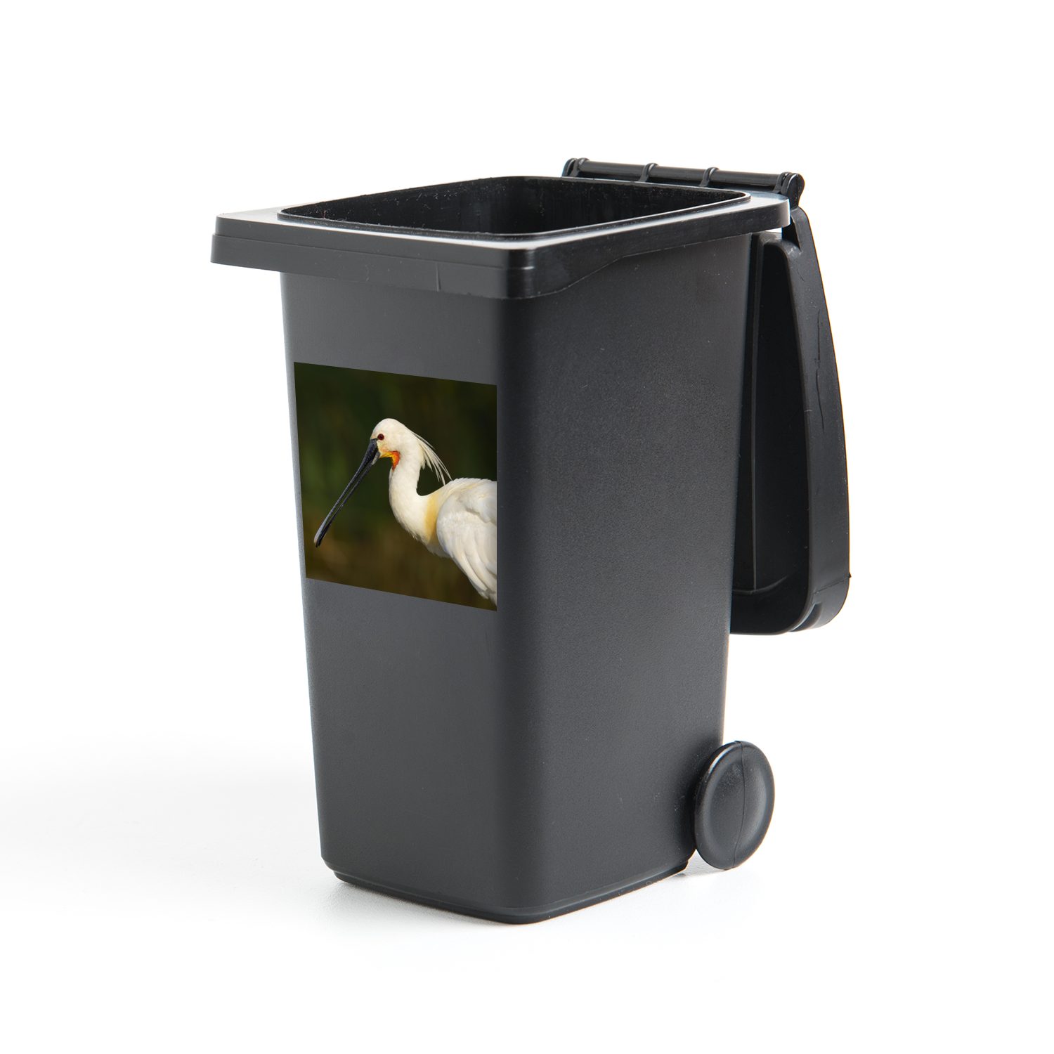 MuchoWow Wandsticker Ein Porträtfoto eines Löfflers (1 St), Mülleimer-aufkleber, Mülltonne, Sticker, Container, Abfalbehälter