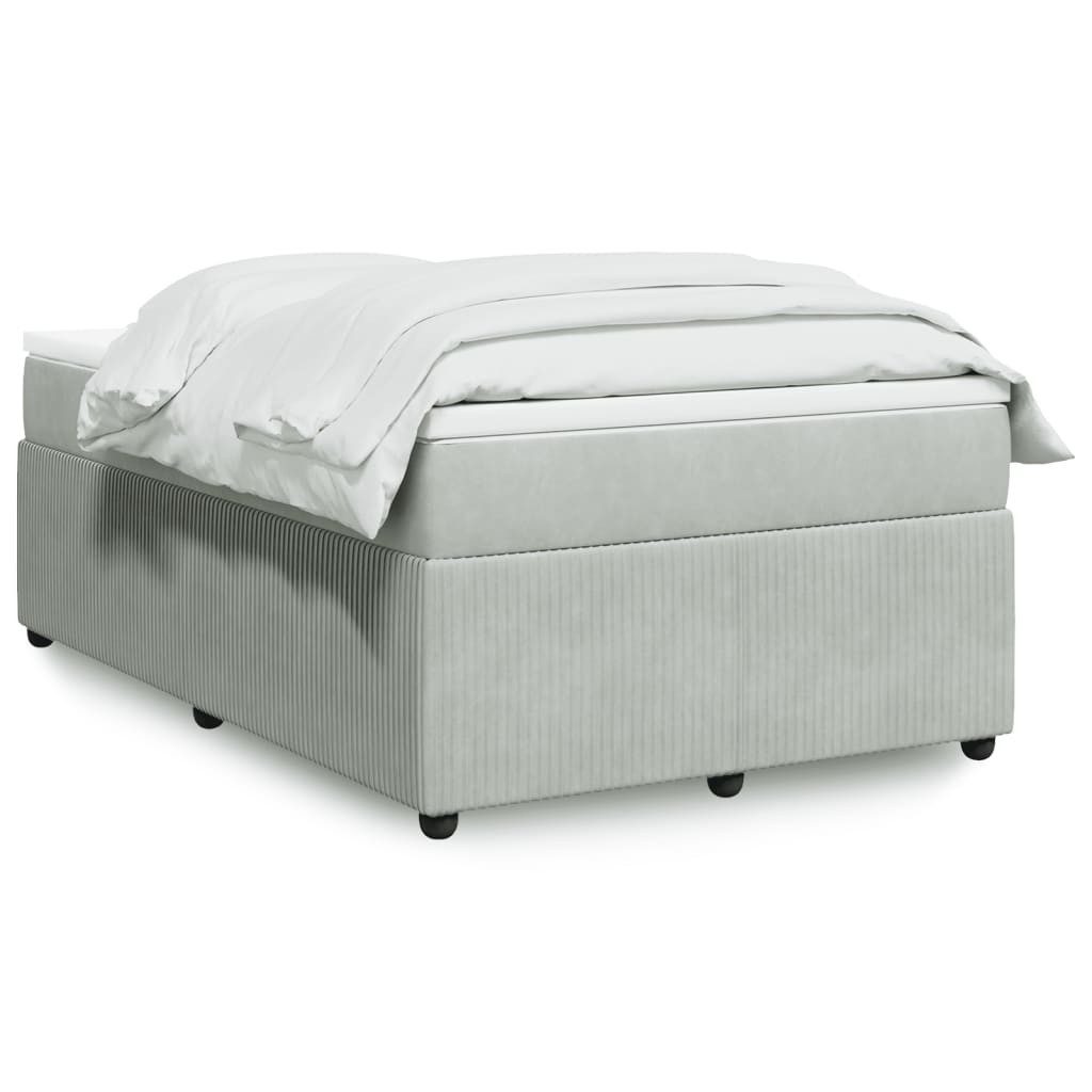 vidaXL Boxspringbett, Boxspringbett mit Matratze Hellgrau 120x200 cm Samt günstig online kaufen