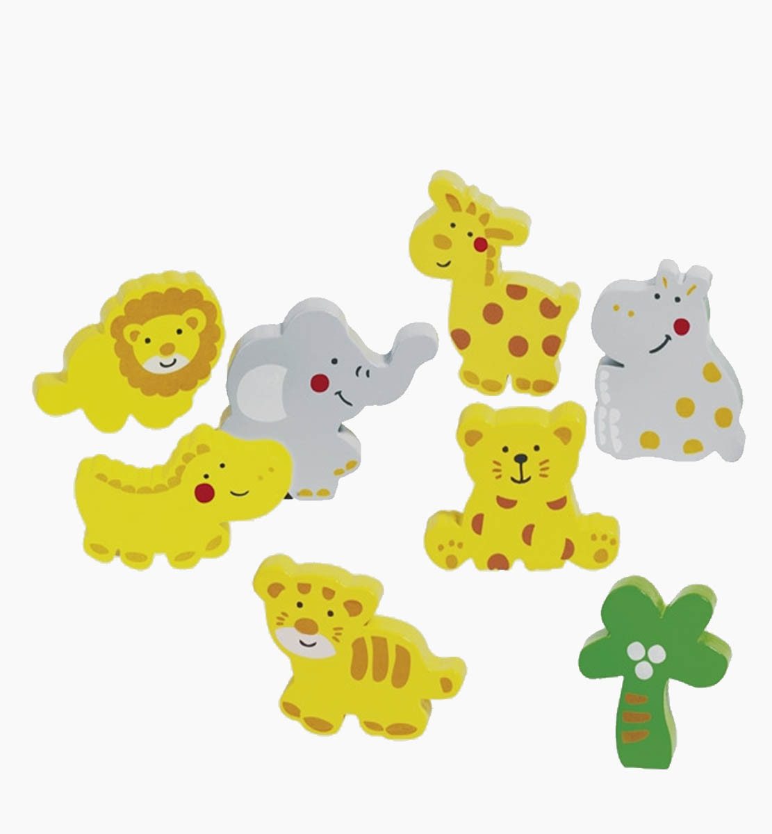 goki Steckpuzzle Einlegepuzzle Wilde Tiere, 8 Puzzleteile, mit extra dicken Teile mit einer Stärke von 1,5cm