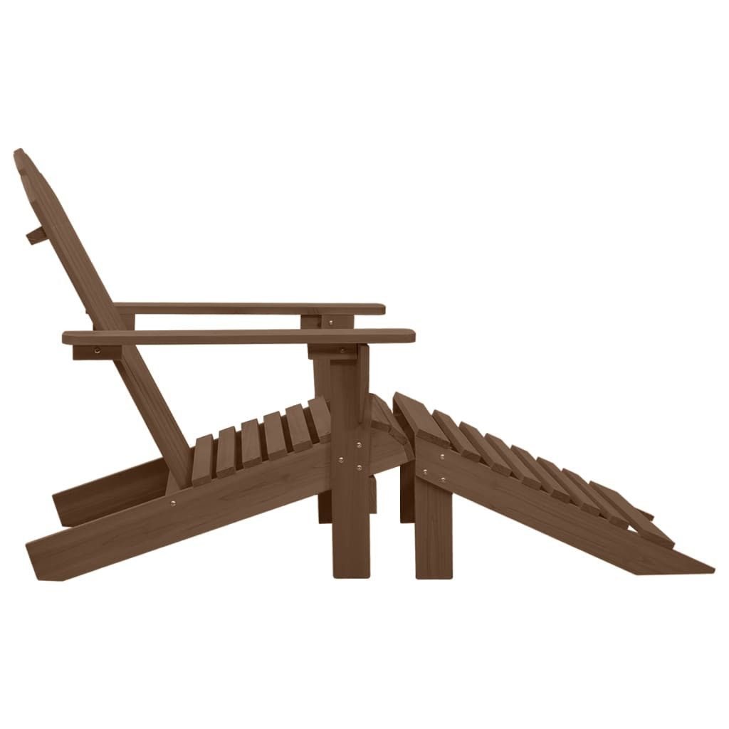 vidaXL Gartensessel, Outdoor Sessel mit Fußstütze Holz Braun