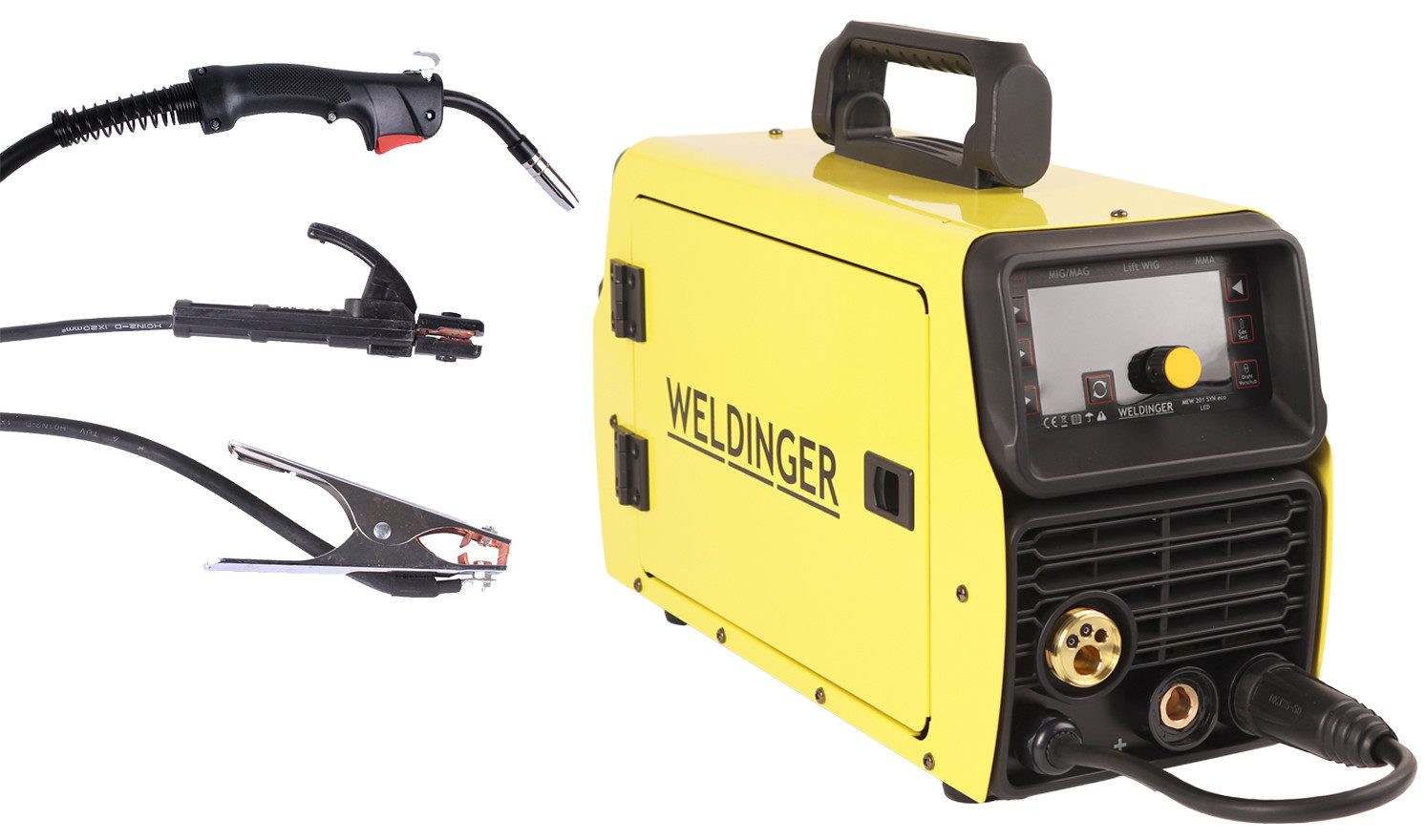 WELDINGER Elektroschweißgerät synergischer Kombi-Schweißinverter MEW 201 SYN eco LED, 30,00 - 200,00 A