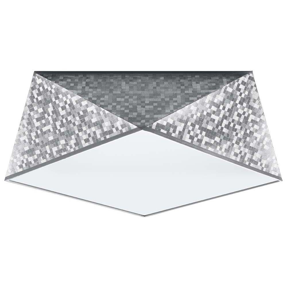 etc-shop Deckenleuchte, Leuchtmittel nicht inklusive, Deckenleuchte Deckenlampe Hexagon Silber modern Esszimmer Wohnzimmer