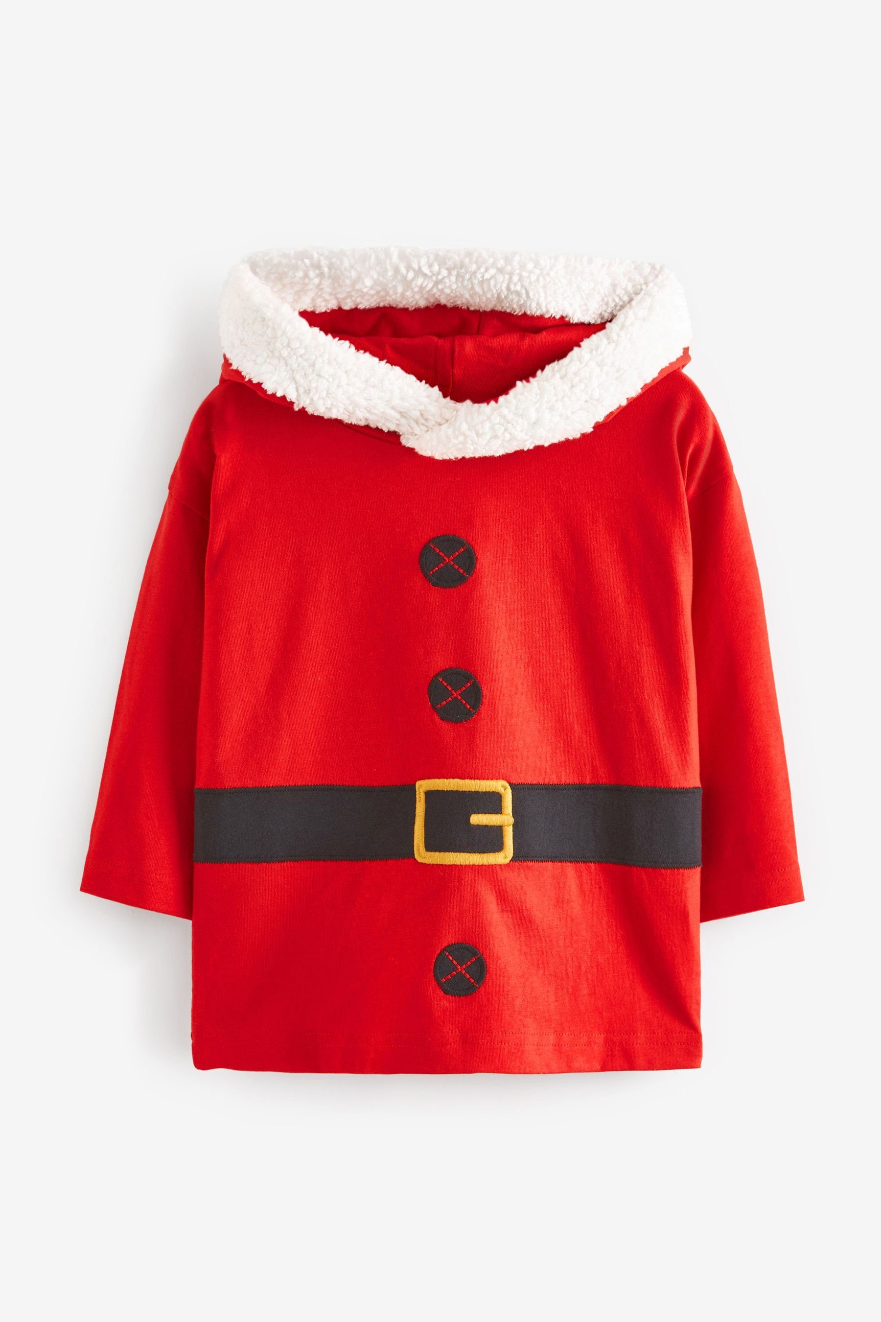 Dress Langarmshirt Next (1-tlg) Weihnachtsshirt Up Santa Langärmeliges Red