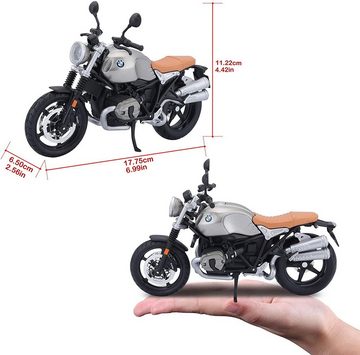 Maisto® Modellmotorrad Modellmotorrad - BMW R nineT Scrambler (grau, Maßstab 1:12), Maßstab 1:12, detailliertes Modell