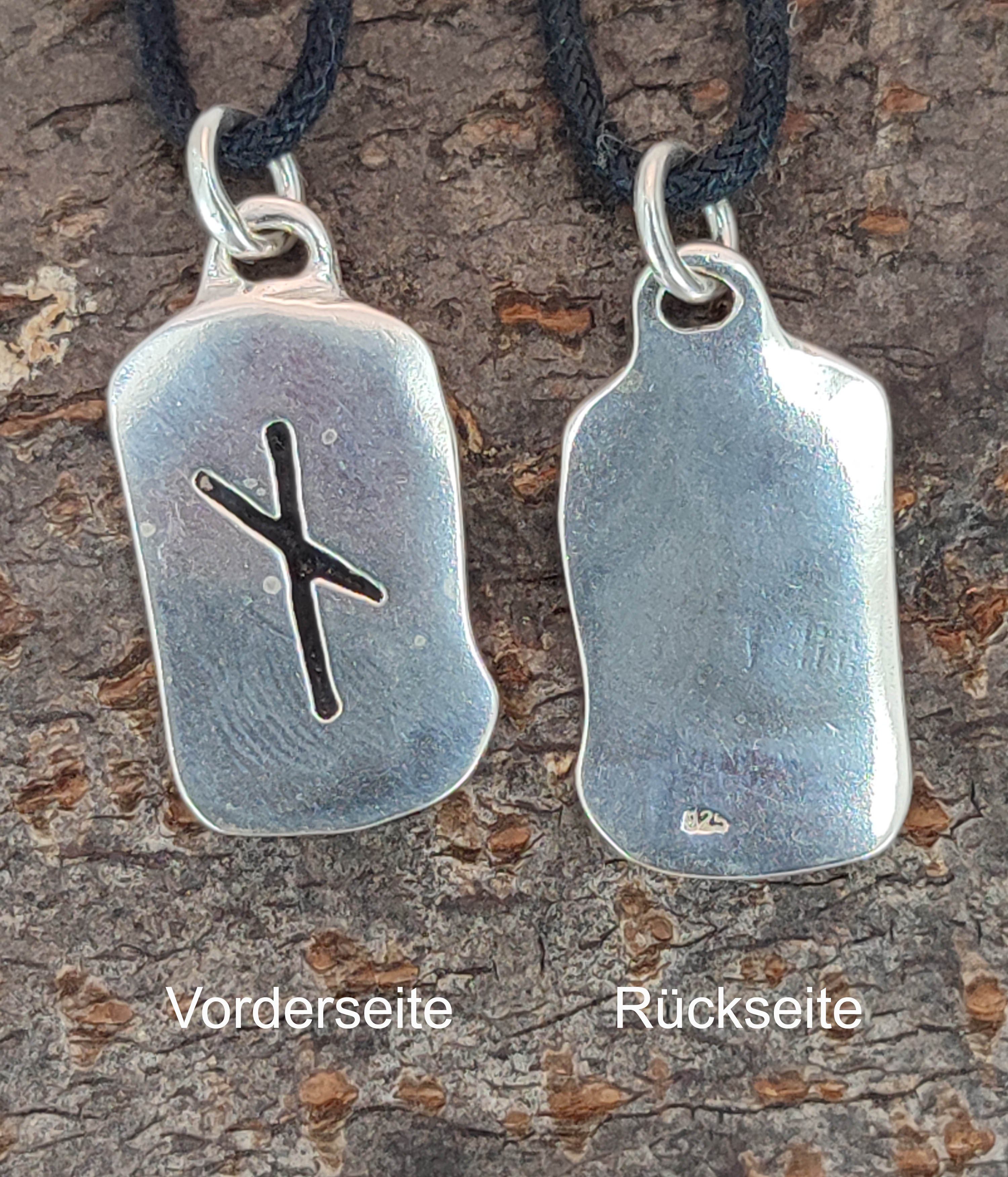 of Rune N Kettenanhänger Kiss 925 Nauthiz Leather Silber Buchstabe Nyd: Sterling /