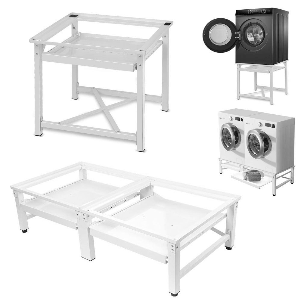 XERSEK Waschmaschinenuntergestell Einzel/Doppel Stahl Waschmaschinen Sockel günstig online kaufen
