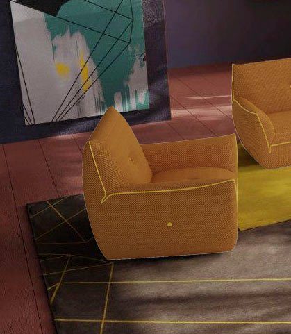 Egoitaliano Sessel Yuki, extravagantes Design und höchster Sitzkomfort, tolle Details, mit bioelasatische MIcrofaser BOUNCE bezogen