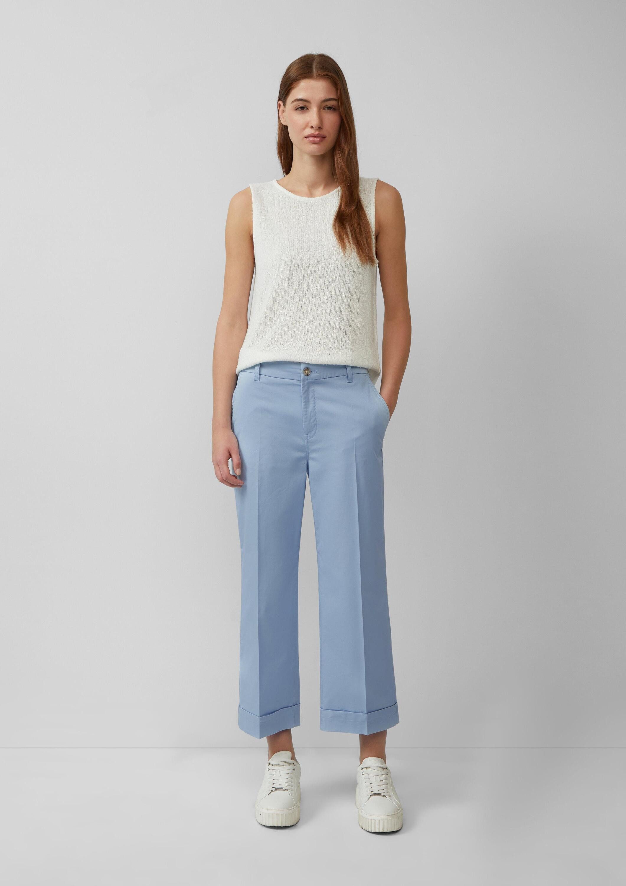s.Oliver 7/8-Hose Hose High-Rise-Culotte aus Baumwollstretch mit Bügelfalten